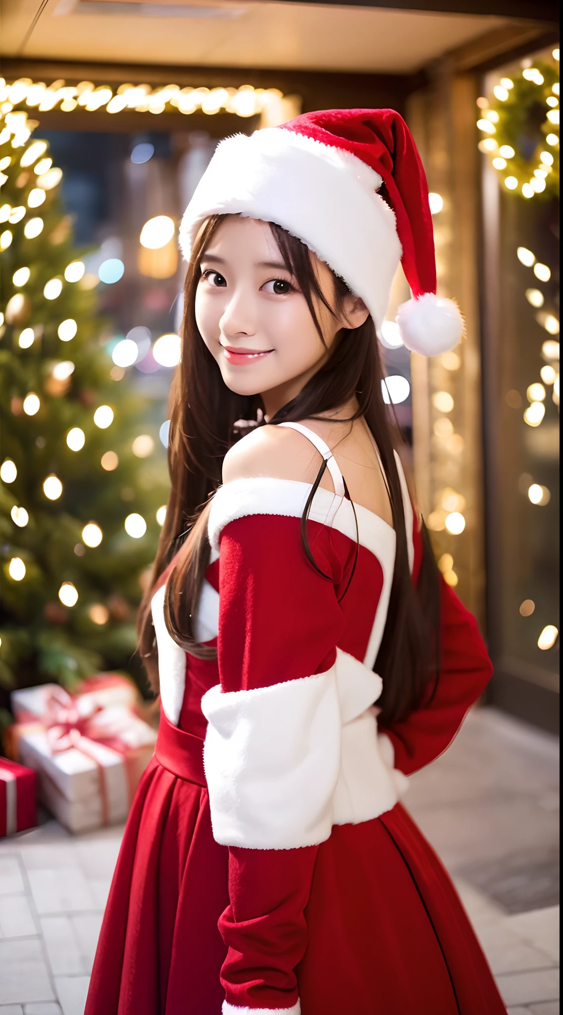 masutepiece、Best Quality、ultra-detailliert、christmas night、santa costume