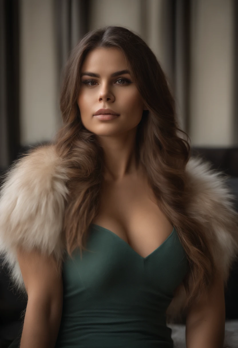 award-winning photo of an anthro furry wolf girl, soft lighting, extremely detailed, photorealistic, ((fluffy fur texture:1.5)), dynamic pose, medium breasts, indoors, medium hair, unique hair:1.3, spiked hair, jeans, sitting on the couch, smile:0.7, quality, masterpiece, high res, 3 naked wolfie girls, Beautiful face, full sexy body, in a studio, boob is big, nipples are pointed pinkish on-center of legs number 1 wolfie is full black skin wearing devil horns hair band 2nd one is white skin green hair 3 one is red skin looking in camera center of boobs making tattoo