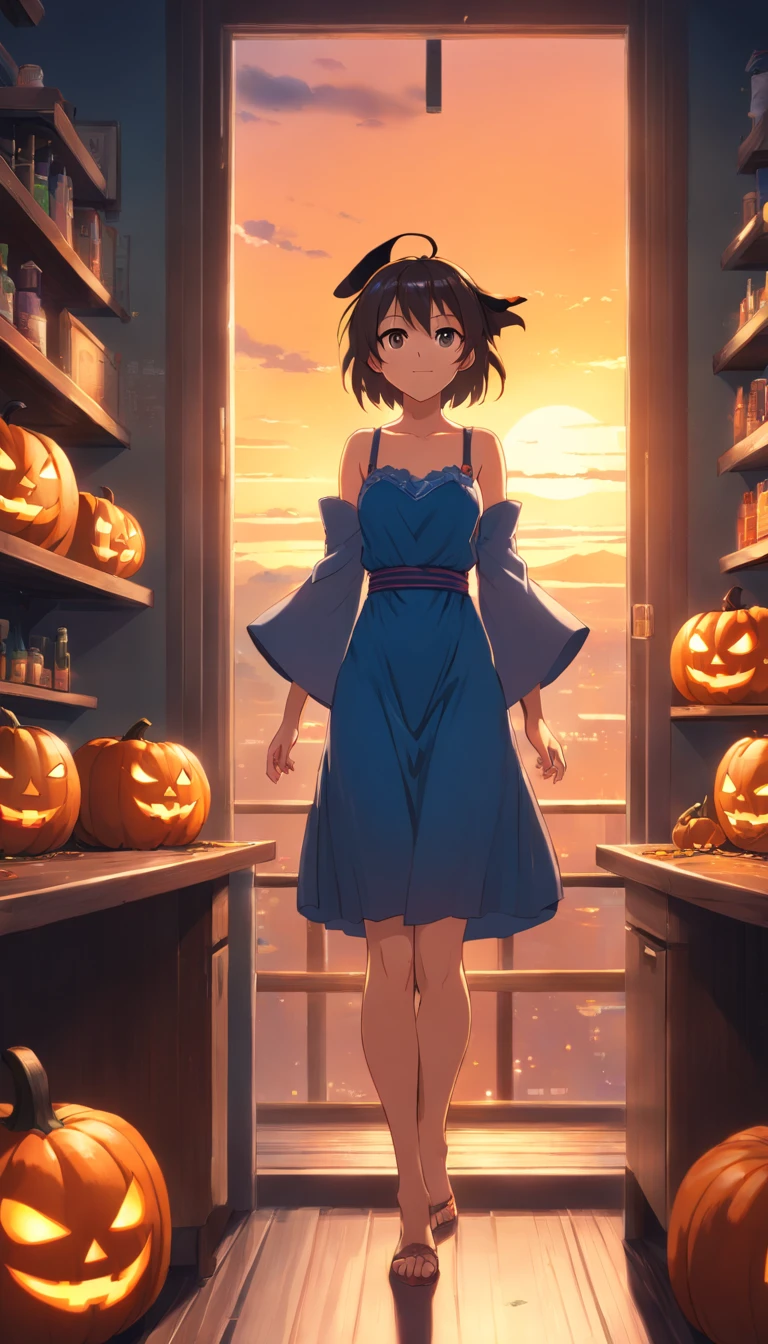 epic art, fantasy, jack-o'-lantern, pumpkin, breasts, halloween, 1girl, witch_hat, detached_sleeves, solo, cleavage, large_breasts, bare_shoulders, lantern, looking_at_viewer, food, night, indoors, dress, fur_trim, window, holding, "long shot scenic professional photograph of {prompt}, perfect viewpoint, highly detailed, wide-angle lens, hyper realistic, with dramatic sky, polarizing filter, natural lighting, vivid colors, everything in sharp focus, HDR, UHD, 64K", anime coloring, anime screencap, steaming body, fog, heavy breathing,