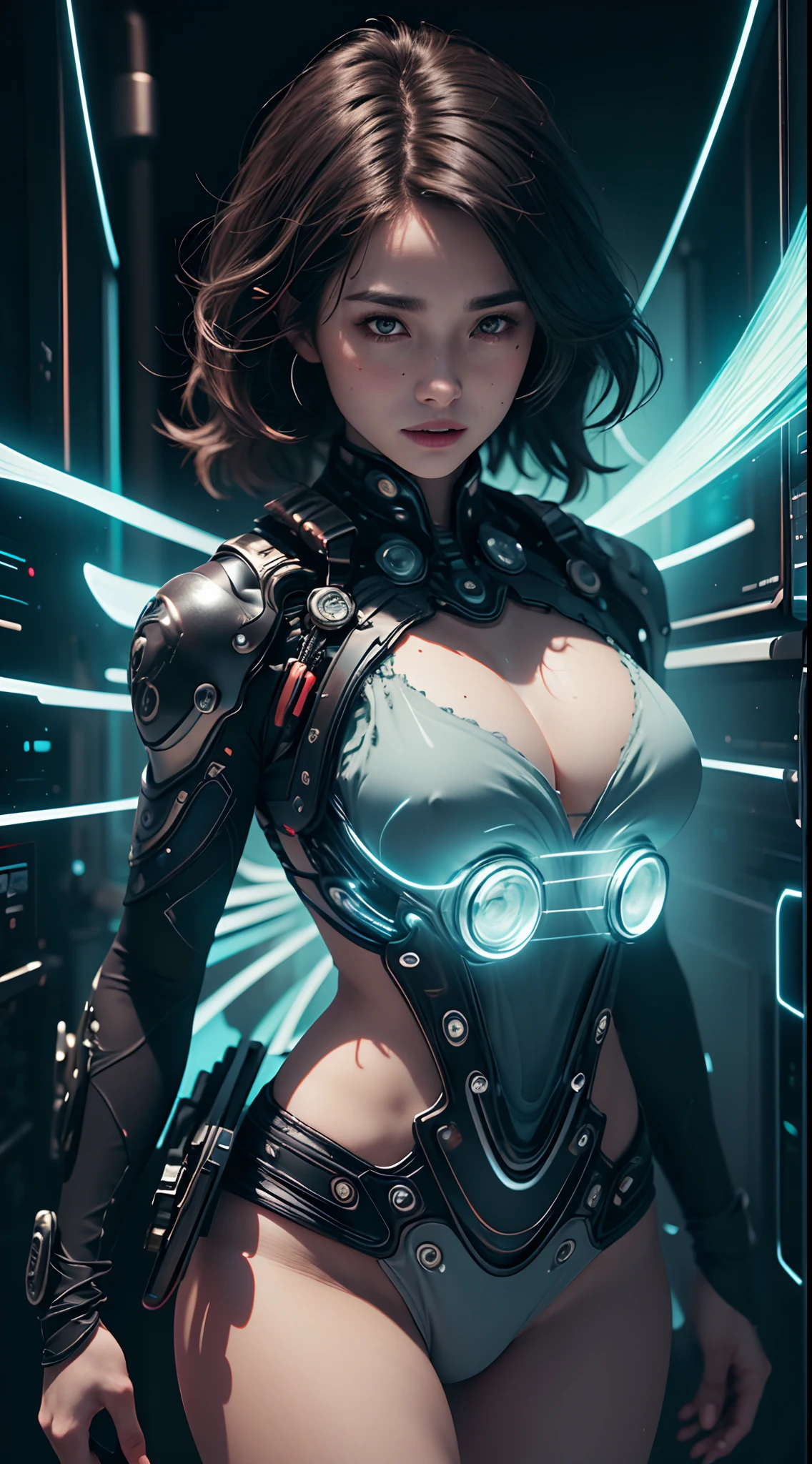 ((Best quality)), ((masterpiece)), (detailed:1.4), 3D, an image of a beautiful cyberpunk female with thick voluminous hair,light particles, pure energy chaos antitech,HDR (High Dynamic Range),Super-Resolution,Unreal 5,Subsurface scattering,PBR Texturing,Post-processing,Depth-of-field,Maximum clarity and sharpness,Multi-layered textures, Perfect proportions,Octane Render,Two-tone lighting,Wide aperture,Low ISO,White balance,Rule of thirds,8K RAW