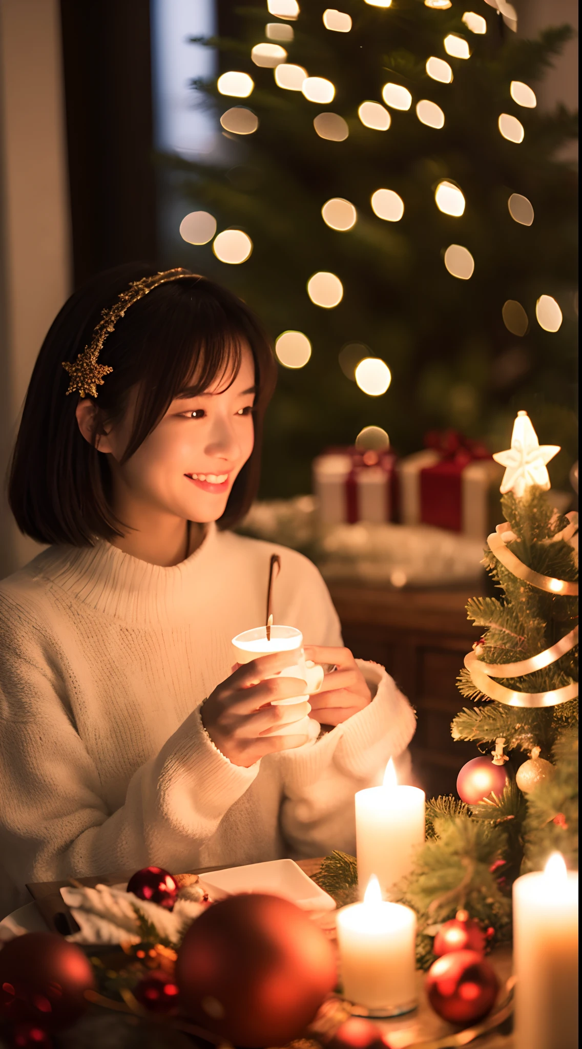 masutepiece、Best Quality、ultra-detailliert、christmas night