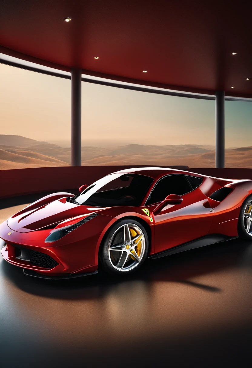 imagem 3D renderizada por computador de ferrari
