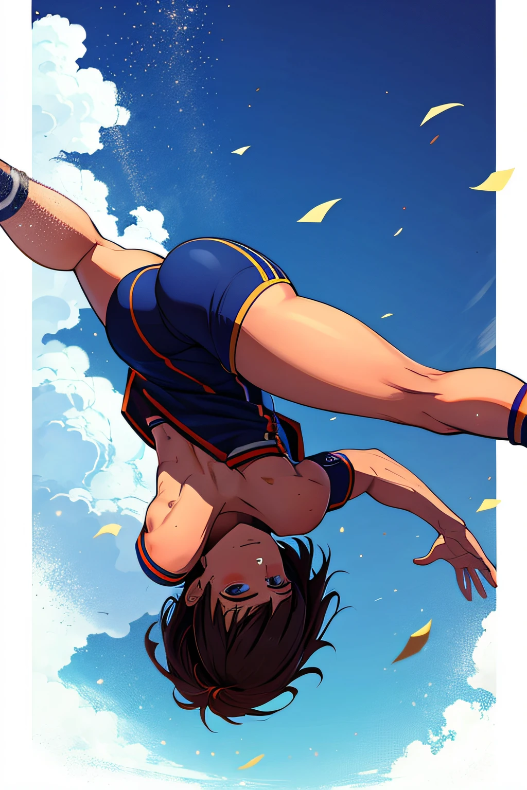A male American, throwing a flip