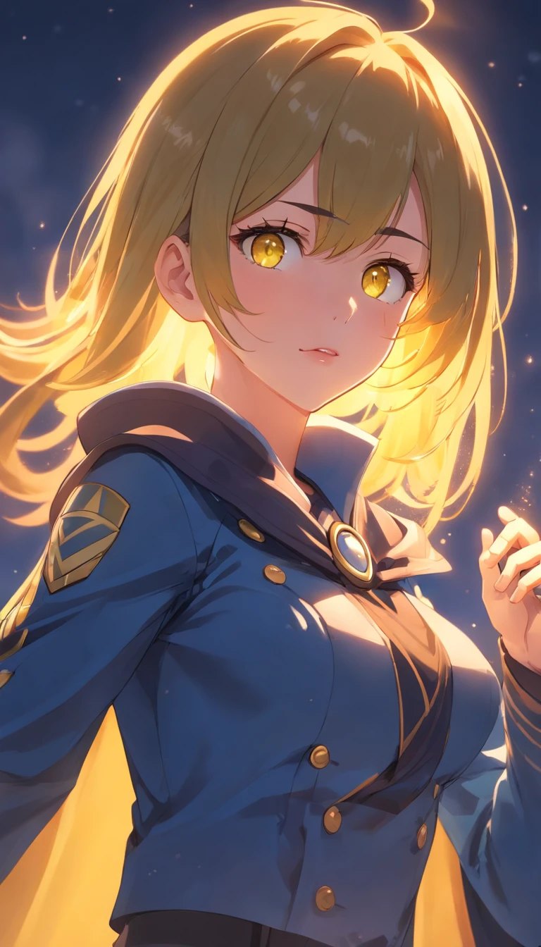 yellow eyes, pointy ears, sweating, glowing eyes, heavy breathing, female focus, 1girl, breasts, gloves, large_breasts, uniform, solo, cape, black_gloves, long_sleeves, buttons, parted_lips, upper_body, military_uniform, military, aiguillette, looking_at_viewer, lips, double-breasted, closed_mouth, "glow effects, godrays, Hand drawn, render, 8k, octane render, cinema 4d, blender, dark, atmospheric 4k ultra detailed, cinematic, Sharp focus, big depth of field, Masterpiece, colors, 3d octane render, 4k, concept art, trending on artstation, hyperrealistic, Vivid colors, extremely detailed CG unity 8k wallpaper, trending on CGSociety, Intricate, High Detail, dramatic", anime coloring, anime screencap, sweating, steaming body, fog