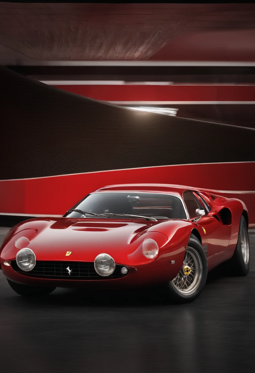 imagem 3D renderizada por computador de ferrari GTO,cores fotorrealistas, Ultra HD ,Filmagens comerciais.