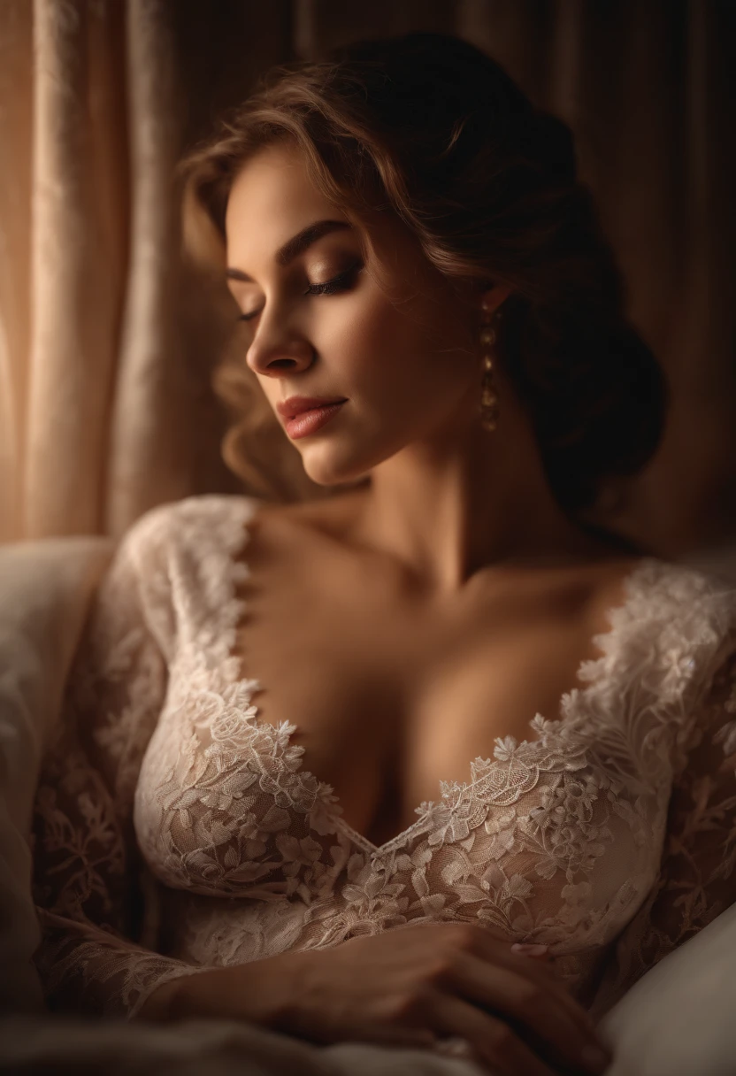 A girl in a luxurious, intimate setting.
(best quality,4k,8k,highres,masterpiece:1.2),ultra-detailed,(realistic,photorealistic,photo-realistic:1.37),
hot lingerie, sensual poses, alluring expression,
silky, smooth textures,
(opulent, elegant:1.1) bed with (intricate, delicate:1.2) lace bedding,
soft (romantic, warm:1.1) lighting,
subtle, (seductive, enticing:1.1) body language,
detailed (lace, embroidery:1.1) patterns,
(subject's favorite) sexy hairstyle,
(vivid colors:1.1) to enhance the mood,
[hibiscus] scented candles in the background,
gentle shadows to accentuate the curves.