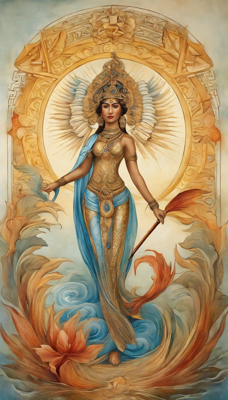 Estilo Vickers, The graphics in the poster design are ocean colors, Golden Phoenix Ink Painting,, Like a water god, Viver no Mar do Norte, Controle tempestades no mar, An Ancient Chinese God,  Super afiado,Realistic details,nuvens auspiciosas, profundidade de campos, Raio de Deus, fantasia colorir, Romantismo lain, art-deco, Cinematic lighting, profundidade de campo, brilho, deus luz, ray tracing, Ultra-Grande Angular, perspectiva em primeira pessoa, tiro largo, hiper HD, alta qualidade, Detalhes altos, pele texturizada, best quality