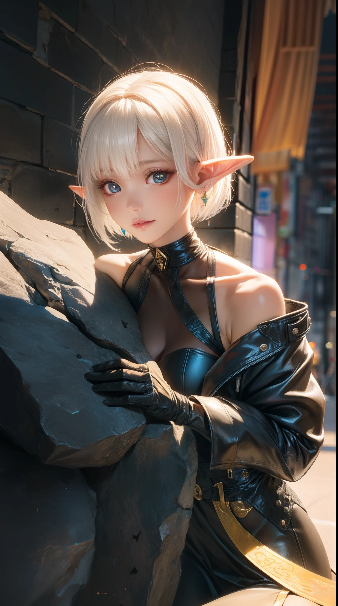 (masterpiece, best quality), A sexy female elf with long ears and big eyes is in a medieval fantasy world:1.0、 (at the bar), .々hairstyle, harem, night, Detailed aspects, seduce 、Large Breasts、Big Ass、Wide waist、(Expose breasts1.2),((Looking innocently into the camera, crying and begging for mercy:1.8)))
full-body shot:1.6
(Wearing sexy warrior costume,The material is silk:1.3)
white hair:1.3
((feel pain:1.7,Frowning and wanting to moan:1.5)) (close eyes:0.6)