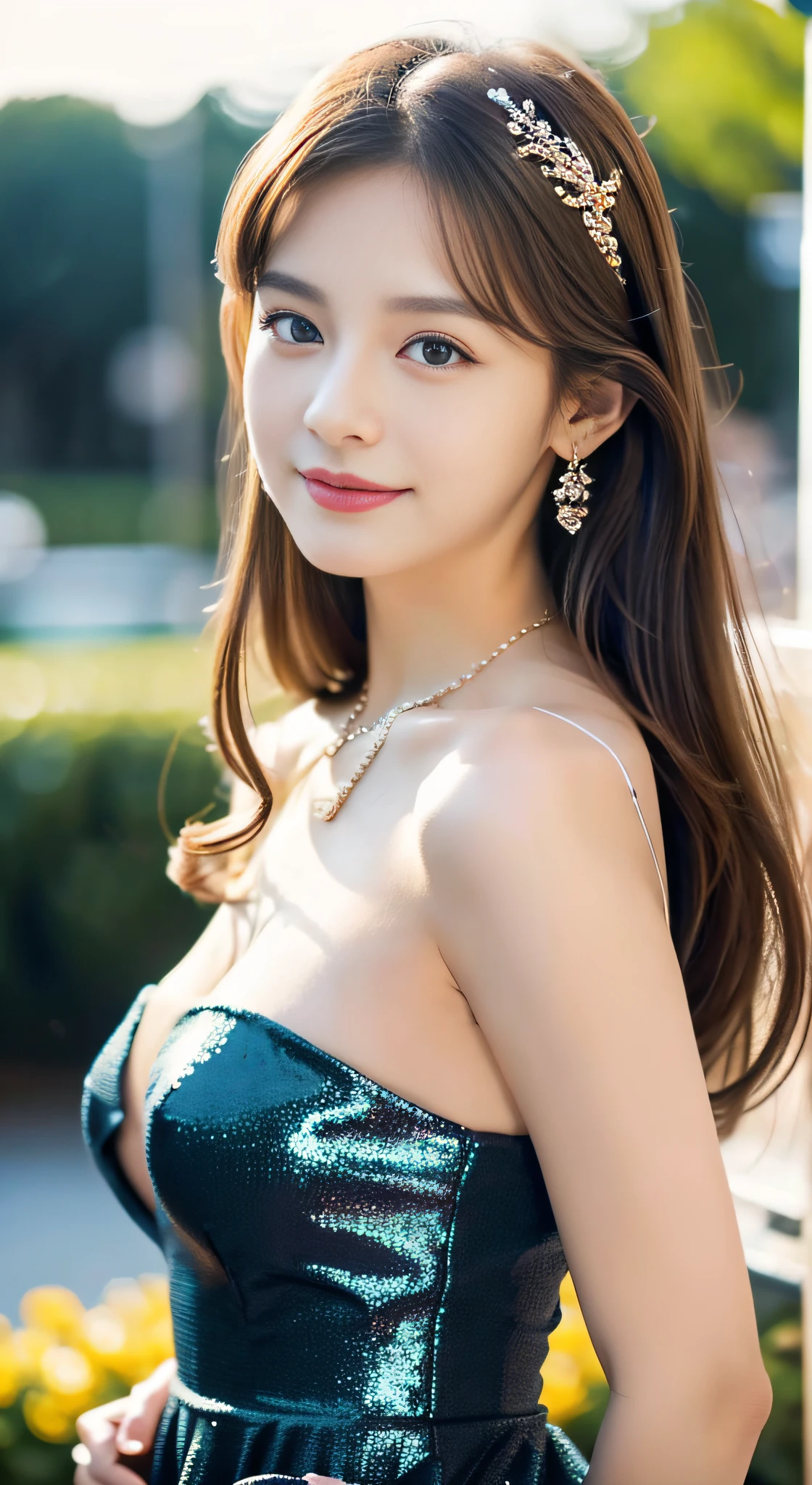 （32K,very high res, high detailing, highly accurate,Pretty Girl 1：1.5）,Raw photo & realistic atmosphere,beautiful dark blue eyes,Detailed mouth,Glossy lips,Detailed eyebrows,Soft white skin that shines with every detail,,Eyes drawn in detail、Very beautiful eyes with azure eyes,Detailed lips、Very beautiful face,Very well-formed face、Lifelike face,shiny beautiful lips,Beautiful eyebrows,Infinite reality,Best design,（Insanely cute Japan 16 years old,Beautifully shaped breasts,Very cute beautiful girl,Little Girl,Healthy body,Outstanding style：1.5）,Best Natural Makeup,Japanese ido,Korean Idols,Young sensual idol,Moist eyes,Dark Beautiful Deep Eyes,Beautiful butt,beauty legs：1.3),超A high resolution、Natural and realistic face,Pure eyes are too cute,(((photorealisim,Photograph the whole body))),Reality Live Action,（Fashionable, Luxurious and voluminous earrings,a necklace,A bracelet,gyuru,Glossy nail art,Gorgeous Party Long Dresses,Luxury Gorgeous Court,White G Strength,high-heels,hairaccessories,Calm and fashionable girl,Shiny brown hair,Fancy Hair Arrangements for Party,独奏,Lori,little smiling,full body Esbian,Show full-body fashion,Red carpet, A gorgeous long dress that you won't forget once you see it,The only beauty,Cute 15 year old girl,Very cute 15 year old girl：1.7）,Night in Roppongi