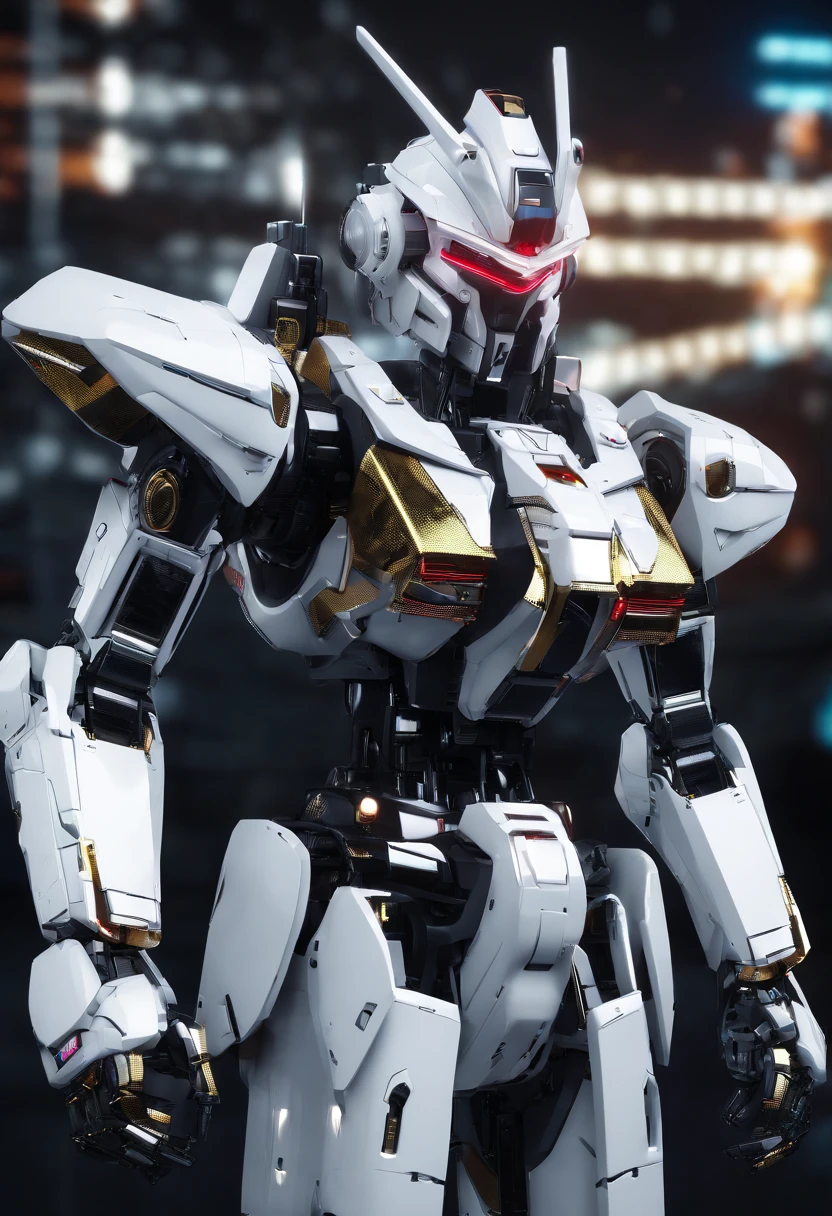 Gundam mecha , science fiction, front view, Sense of technology, C4D, Oc renderer, unreal engine, high detail, industrial design, 8k HD, studio light, retro, face