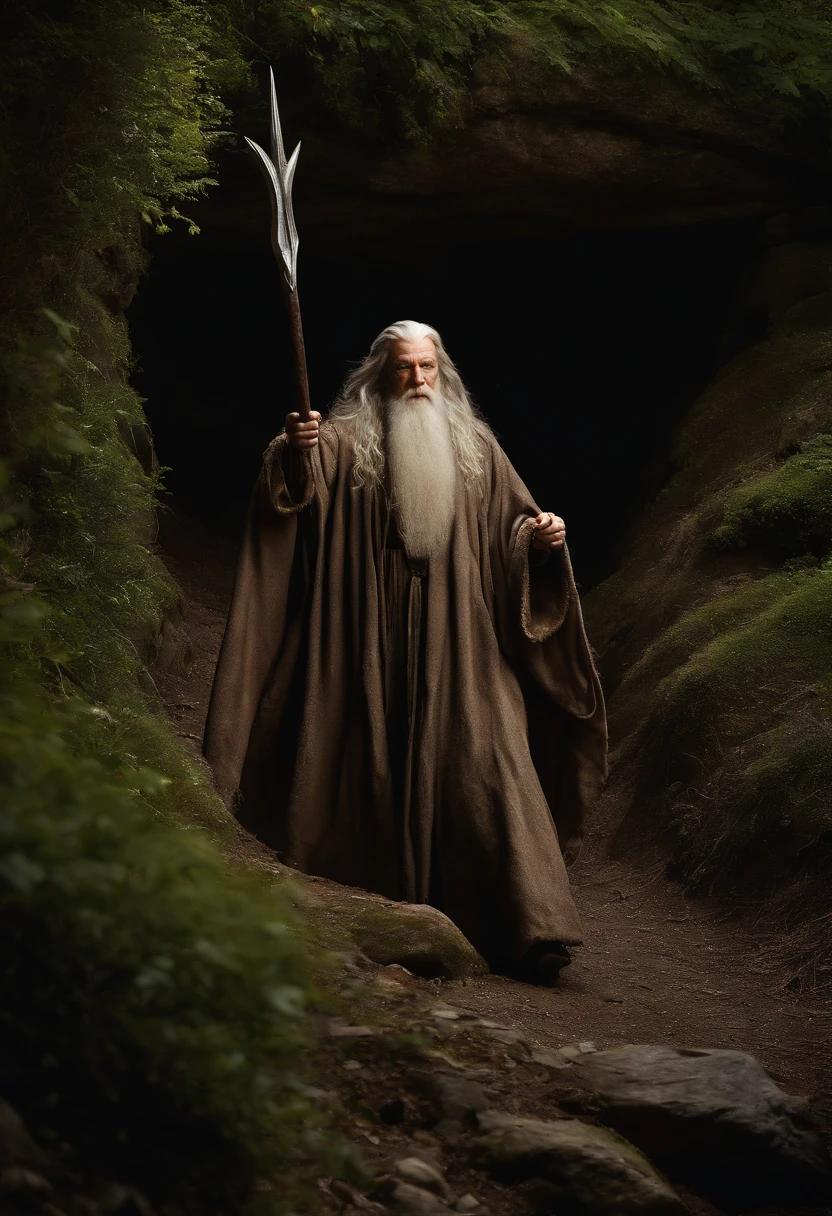 (Cinematographic photo:1.3) de (Ultra detalhado:1.3) foto da obra de arte mais bonita do mundo com suave lustroso, ((Gandalf's rugged muscular epic heroic fantasy, o Btanco, in a dynamic posture)), peito, rosto cheio,(fundo escuro:1.4) (epic realistic, hdr, detalhes intrincados, hiperdetalhado, cinemactic, luz de aro, silenciado: 1.5), ((fantastic location, majestoso ambiente desordenado)), poros da pele, very dark lighting, sombras pesadas, rosto detalhado e detalhado, (foto realista, dramatic, escuro, foco nítido, 8k), (danificado velho vestido de couro danificado: 1.5), (intrincado: 1.4), decadente, (altamente detalhado: 1.4), octane rendering, foco nítido, chuva forte, floating particles, (Cinemacolor:1.3)
