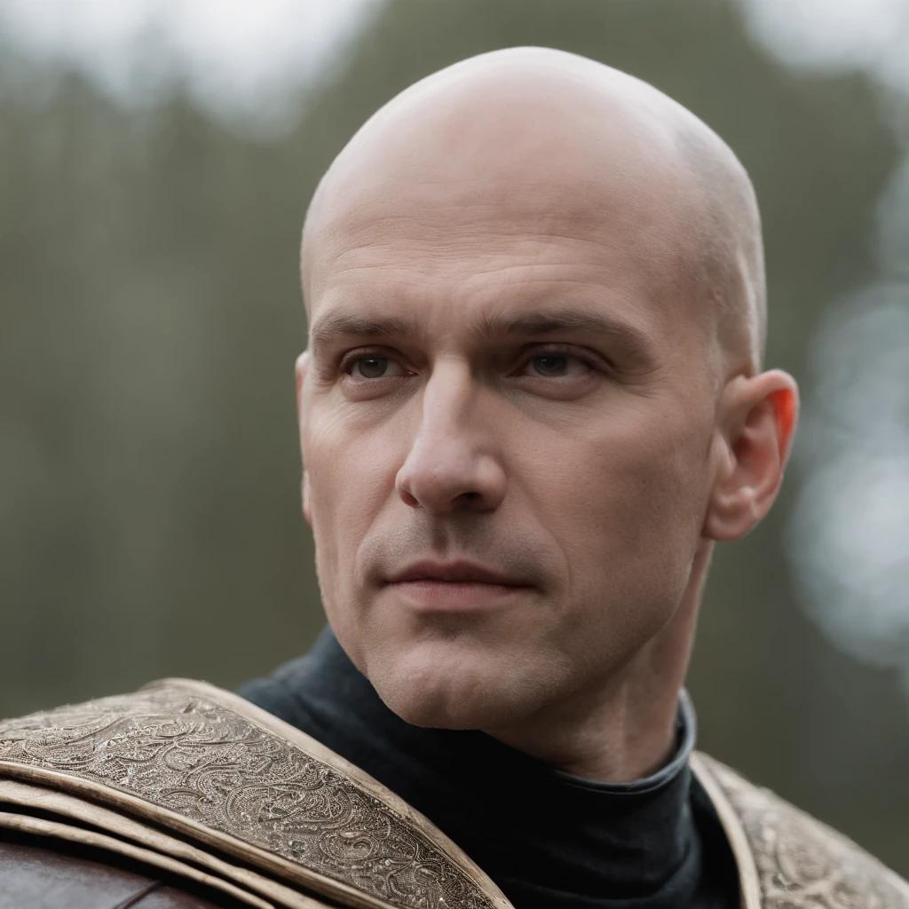 portrait of a bald man, unreal portrait 5. rpg, middle-aged bald superhero, metabaron, bald head and menacing look, Baldur's Gate character portrait, epic game portrait, epic character portrait, anton fadeev 8k, vfx portrait Very detailed, epic portrait of menacing.