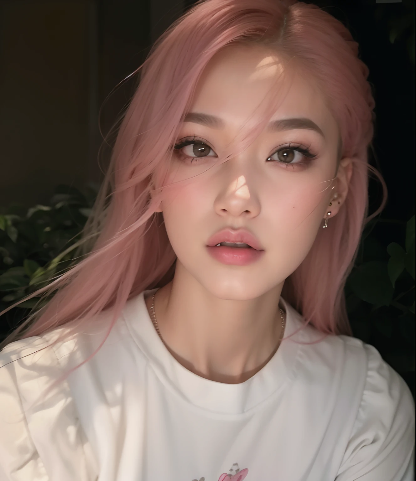 Mulher com cabelo rosa e piercings posando para uma foto, jossi do blackpink, Retrato de Jossi de Blackpink, Parque Roseanne do Blackpink, com cabelo rosa, rosto rosa brilhante, jennie blackpink, cara rosa, flowing pink hair, cabelo rosa, tom de pele rosa pastel, inspirado em Yanjun Cheng, cabelo rosa claro, Sha Xi, rosa desbotado
