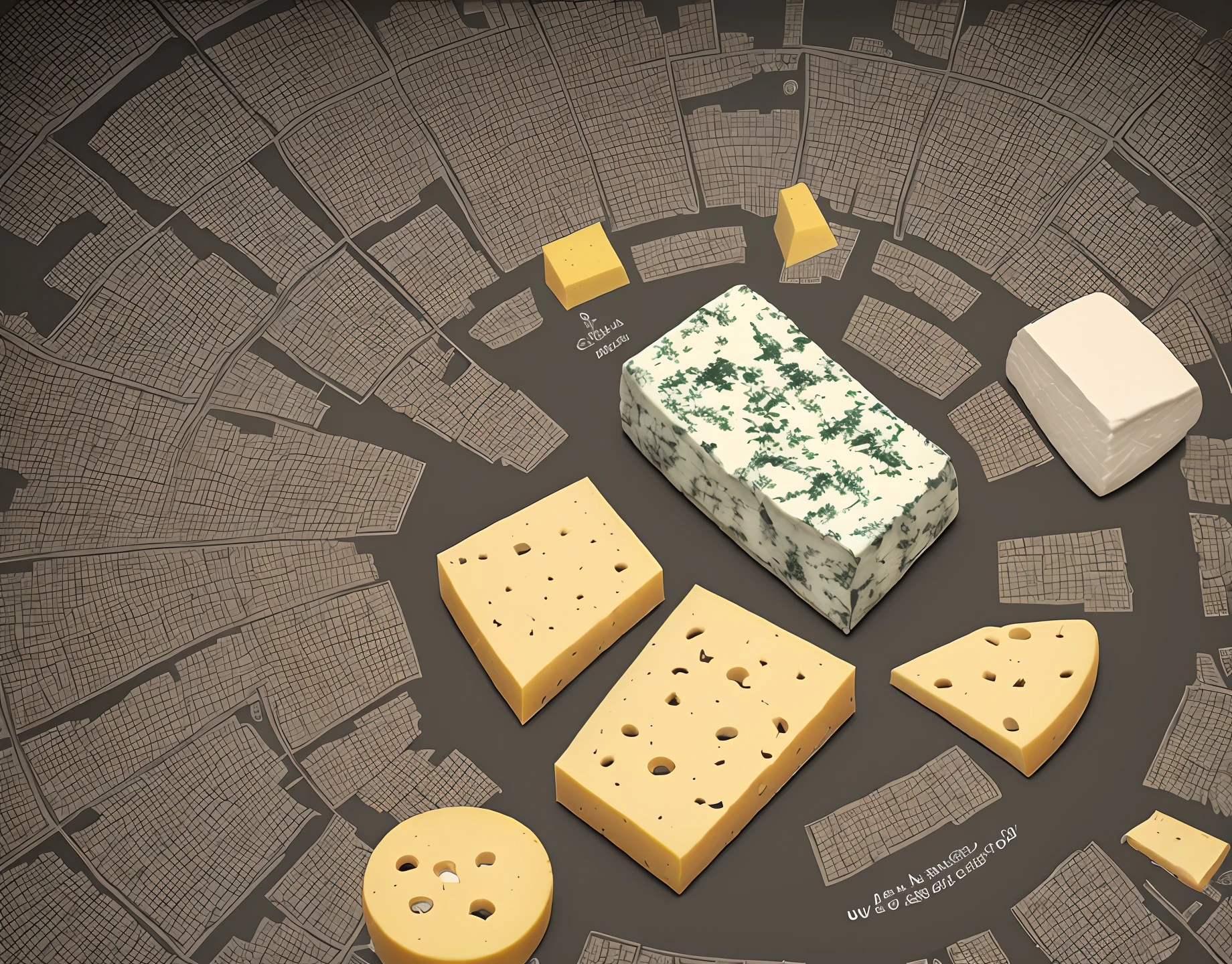 A post urbanism world where the world is ruled by the cheese boursin