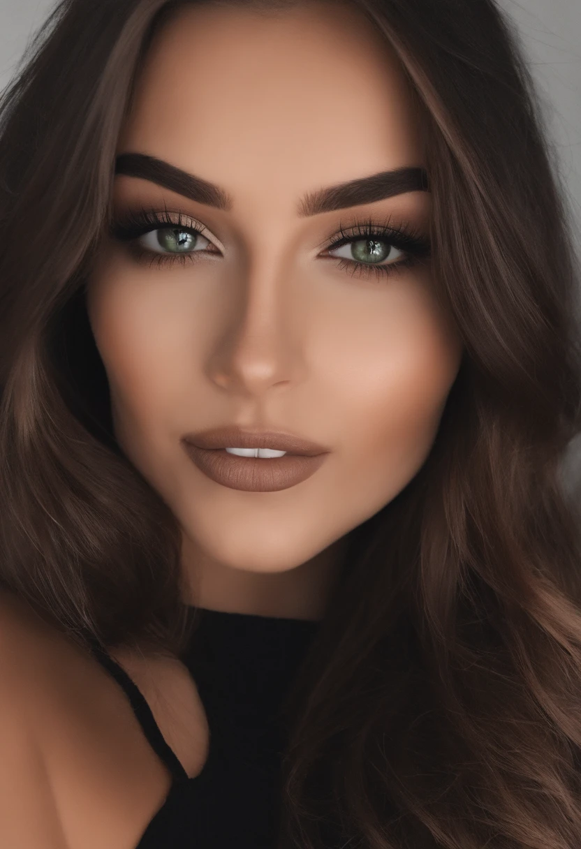 Femme Arafed en T-shirt blanc et collier, fille sexy aux yeux verts, Portrait Sophie Mudd, cheveux bruns et grands yeux, selfie of a young woman, Yeux de chambre, black lipstick, pas de maquillage, maquillage naturel, looking straight at camera, Visage avec Artgram, maquillage fin, Superbe plan complet, piercing green eyes, Bel angle, pose attrayante, douce fille, sexy pose, Image pleine longueur, complet - corps, Prise de vue du corps entier, brunette goddess, High detail, Posture satisfaite, Pantalon en cuir, gothique, Sein apparent, Tenue sexy