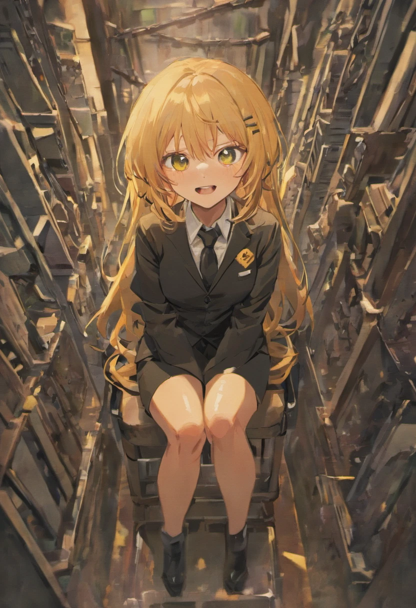open mouth,(kiss),best quality, insanely detailed,1girl,1boy, sitting,in-flight and and (1boy:1.4) BLOND HAIR, denji (chainsaw man),and 1gir,makima (chainsaw man), best quality, ultra detailed, 1girl, , standing, red hair, long braided hair, golden eyes, bangs,, large boobs, stare, smile, (evil:1.2),, makima (chainsaw man),shirt, sidelocks, solo, uniform, white shirt, black necktie, black pants