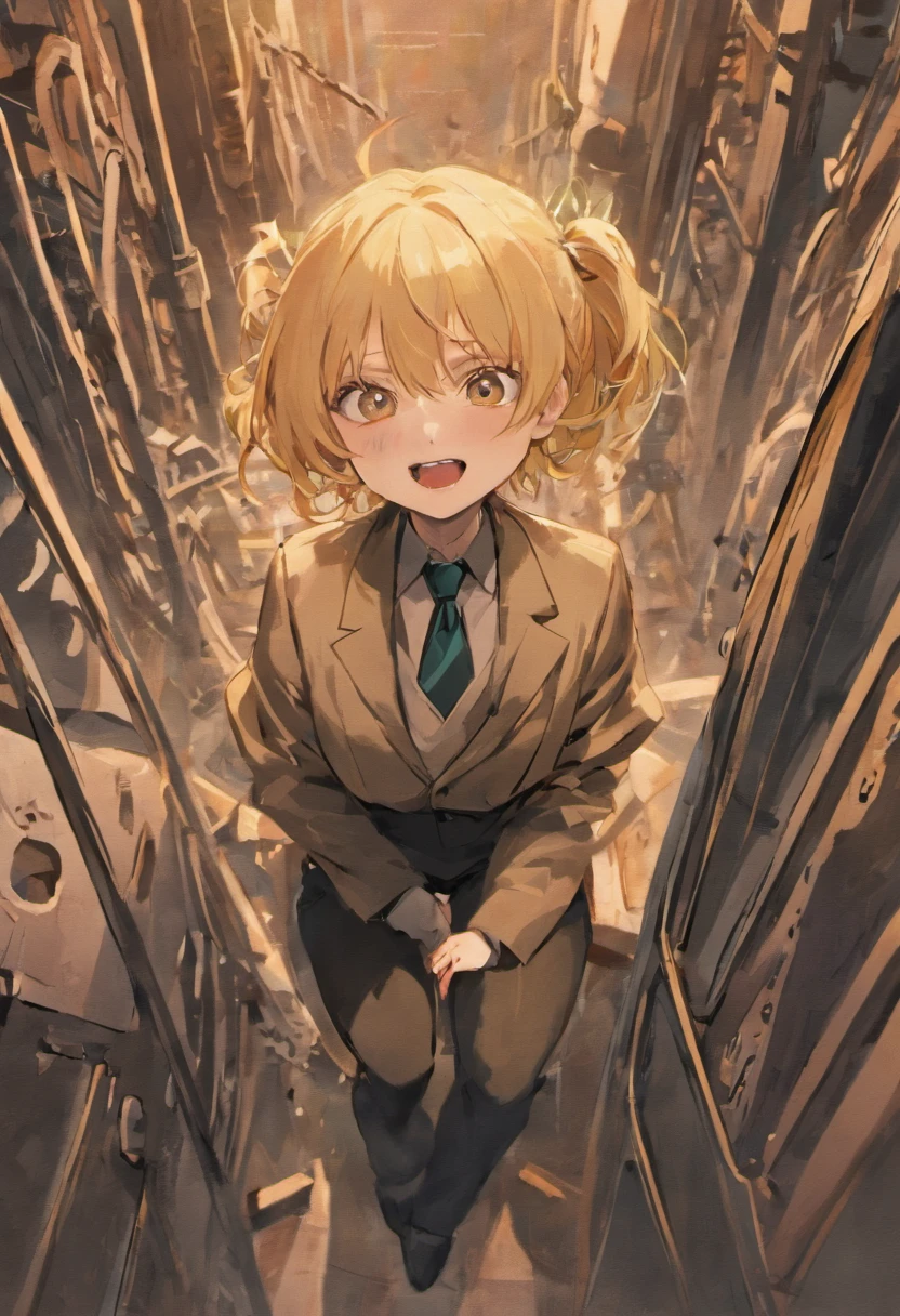 open mouth,(kiss),best quality, insanely detailed,1girl,1boy, sitting,in-flight and and (1boy:1.4) BLOND HAIR, denji (chainsaw man),and 1gir,makima (chainsaw man), best quality, ultra detailed, 1girl, , standing, red hair, long braided hair, golden eyes, bangs,, large boobs, stare, smile, (evil:1.2),, makima (chainsaw man),shirt, sidelocks, solo, uniform, white shirt, black necktie, black pants
