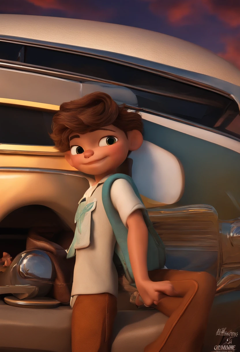 de 13 anos gordinho branco Buchechudo, tipo cenario da disney, Pixar, ....3d, Disney