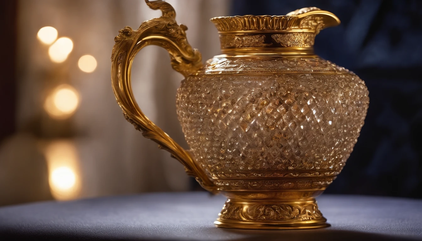 Luxurious diamond-set gilt night jug, The night exudes a mysterious and enchanting light。