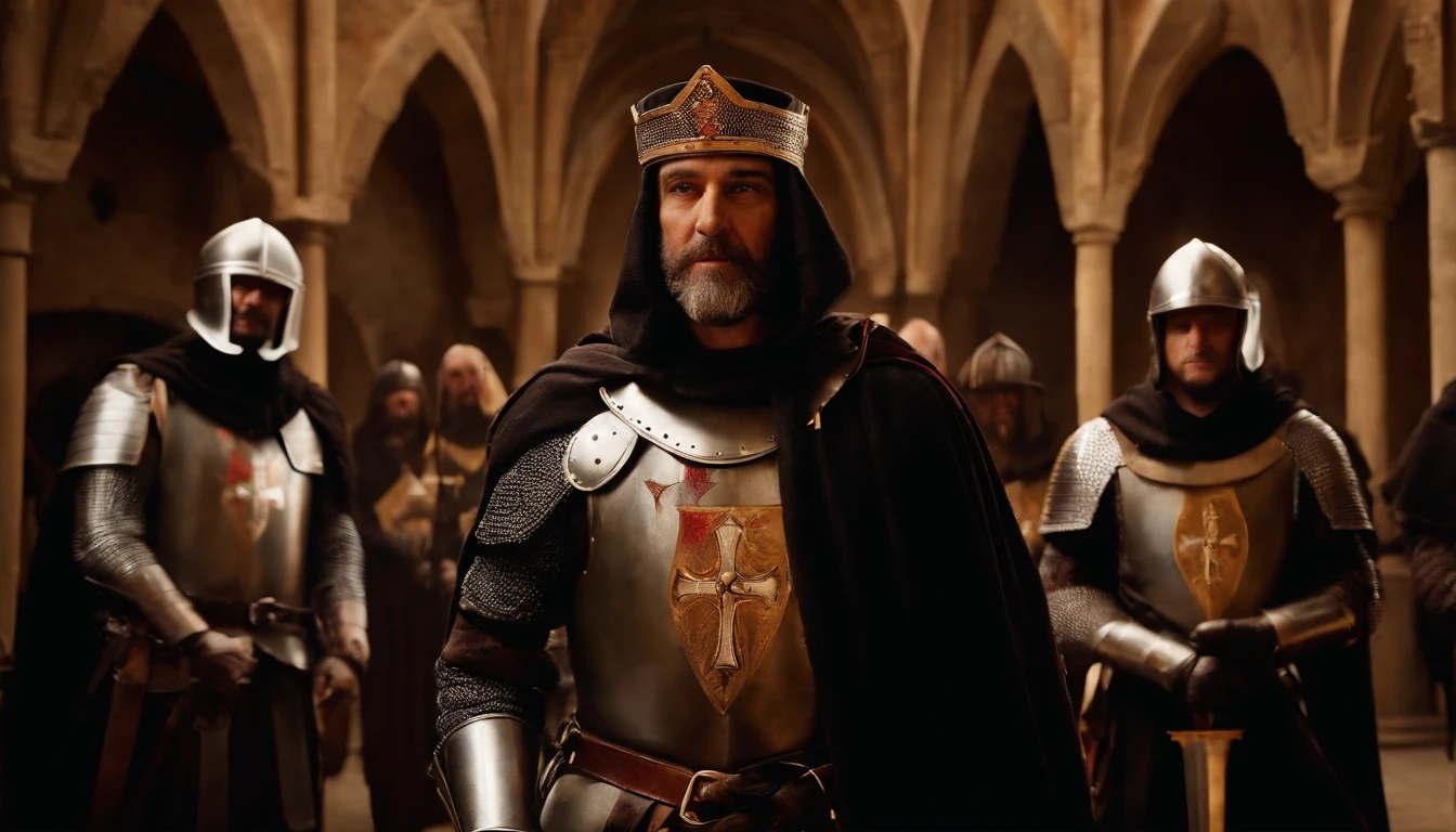 Holy Grail, with several Knights Templar, alongside