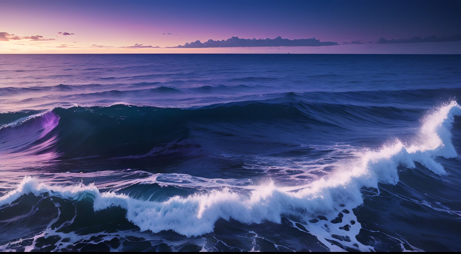 surreal abstract sea, purple