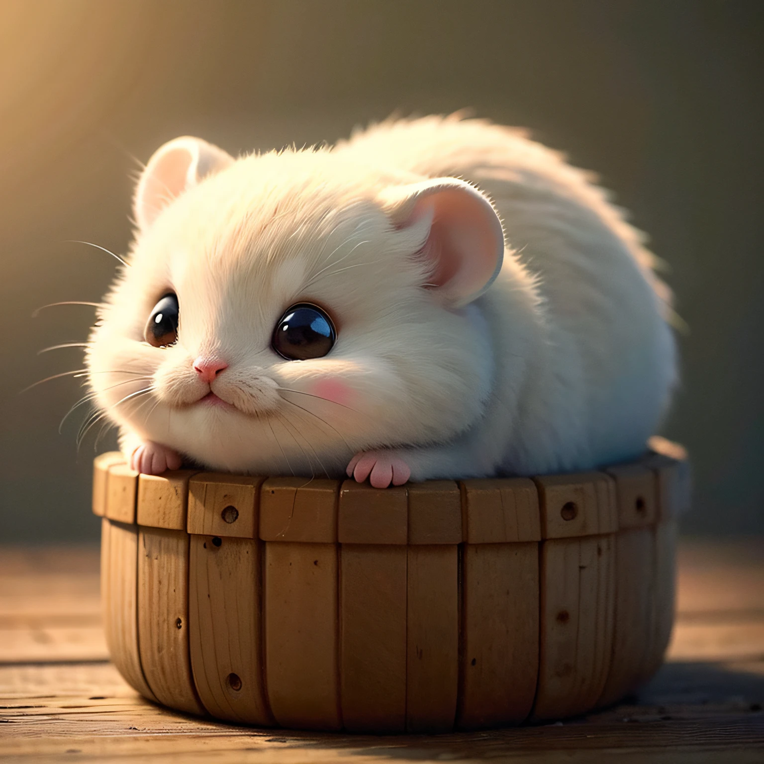 A mouse,stump,,adolable,fluffly,realisticlying,gentlesoftlighting,Face the lens, four, sleeping