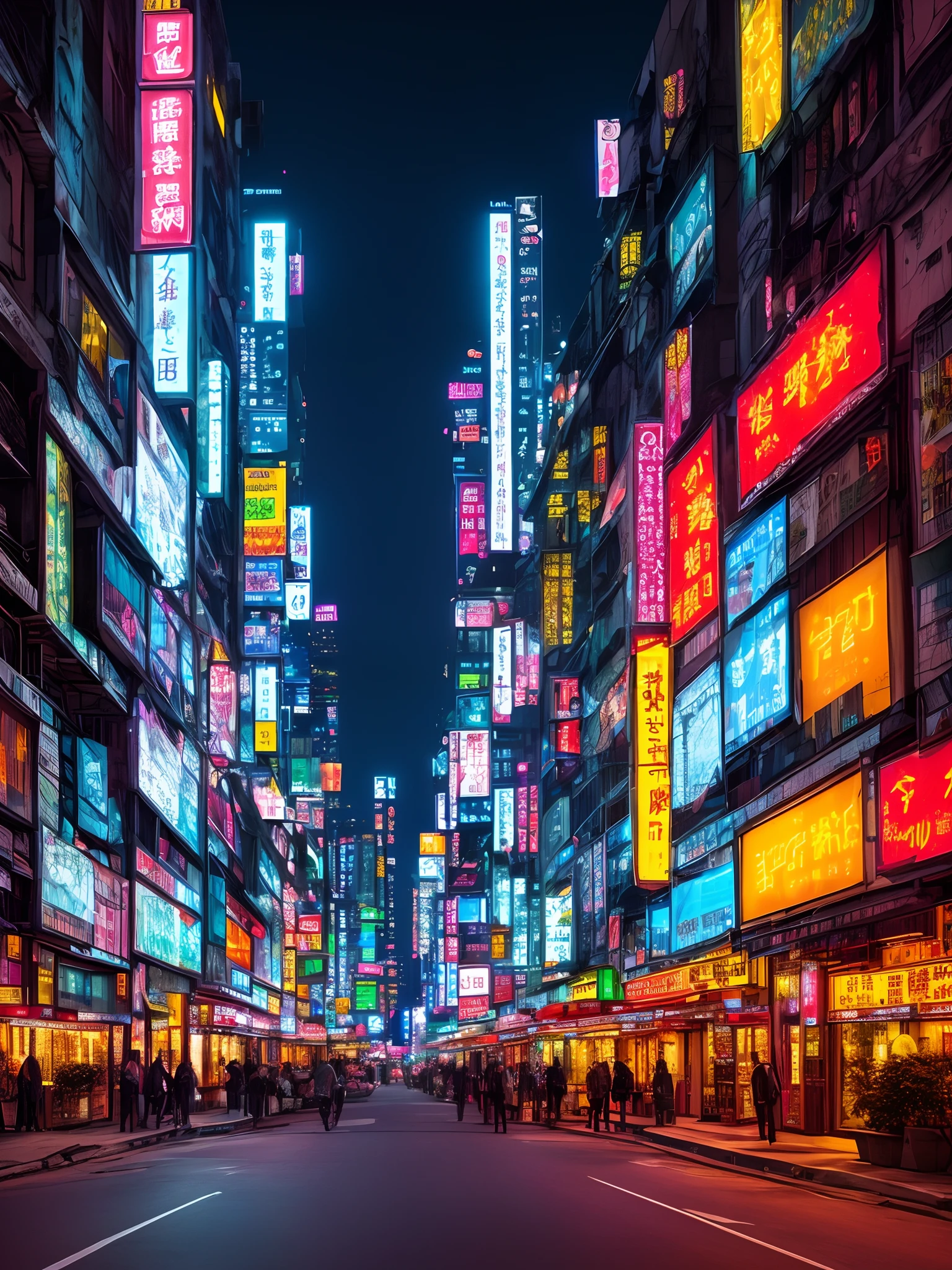 Futuristic structure outside the window　nighttime scene　neons　metalic　Cyberpunk Asia