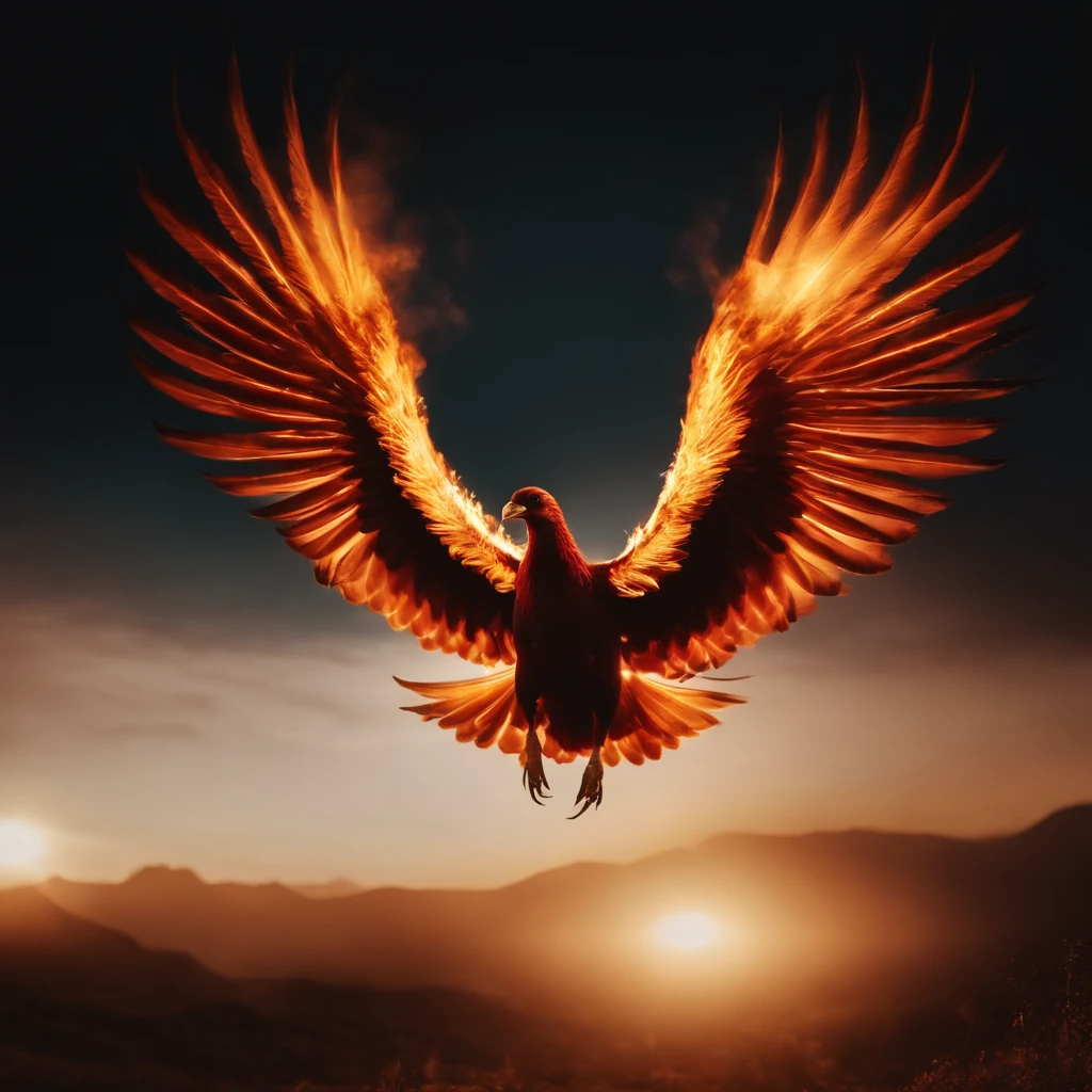 A phoenix reborn in the dark,8K,mito,shock,Nirvana,Son of the Phoenix