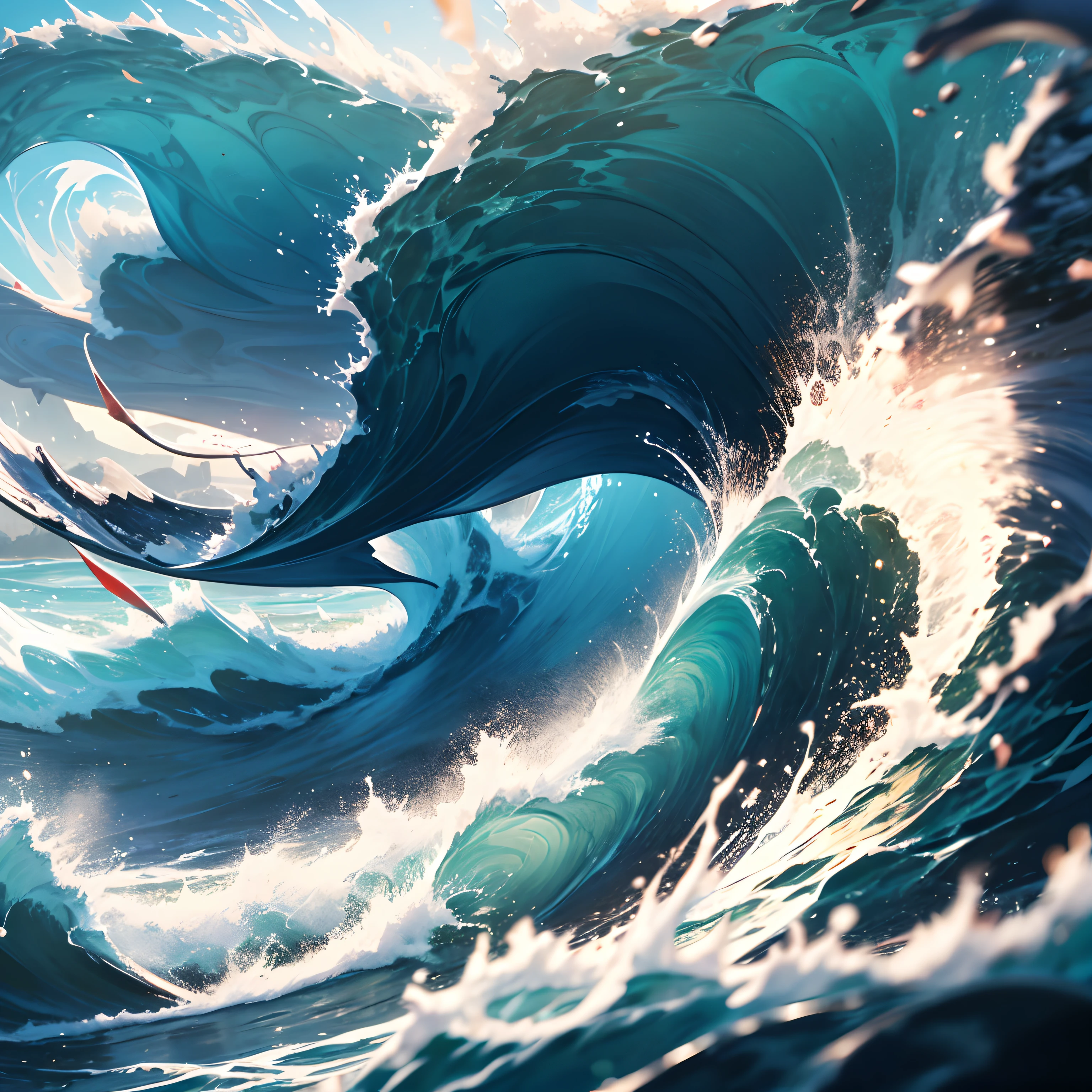 Masterpiece, background, water, waves, no character, no one, (((background only)))
