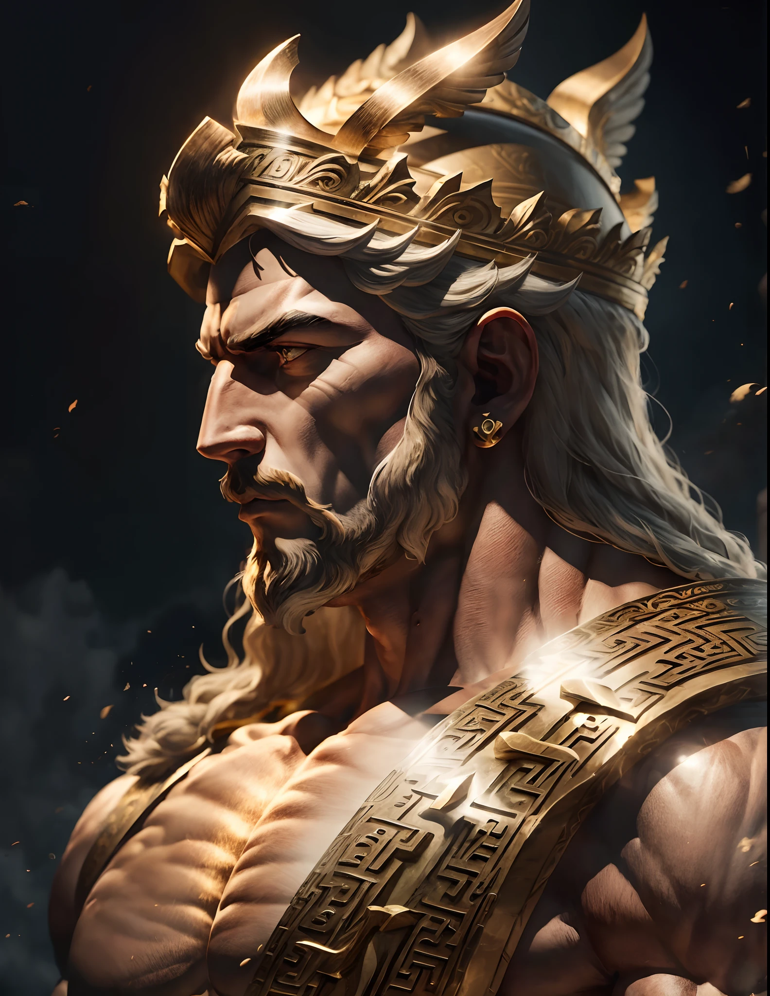 muscular chief king, front view 