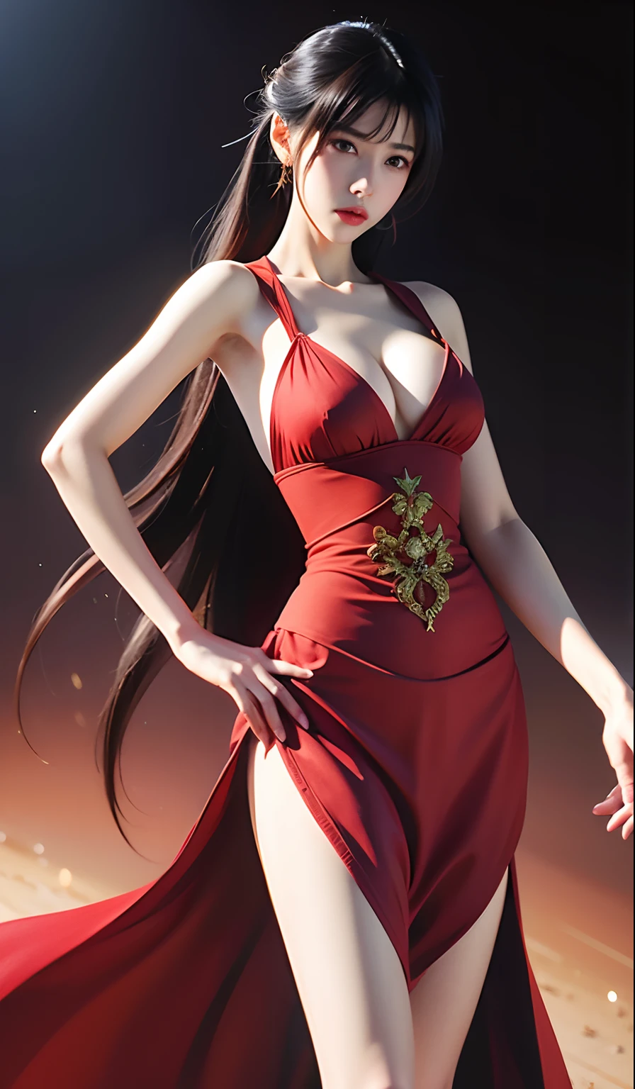 Shusen novel beauty CG animation sketch oil painting,The national style of the original sword has long legs,Beautiful,Full breasts