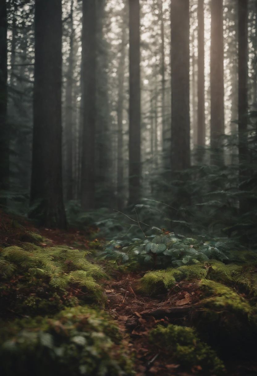 An intricate optimistic illustration of spring showing in a snowy forest