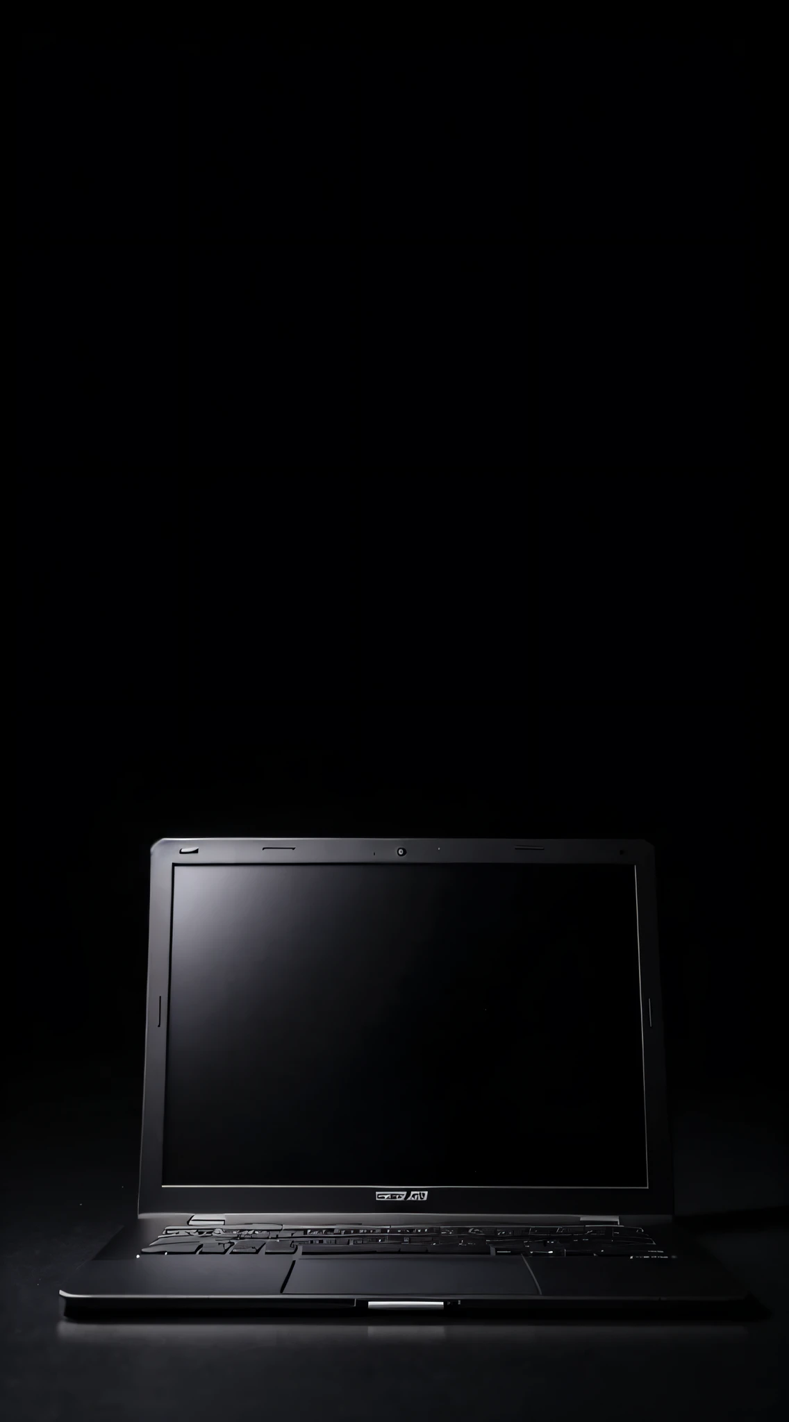 Photorealistic, real, realistic, a closed laptop, black background, black background
