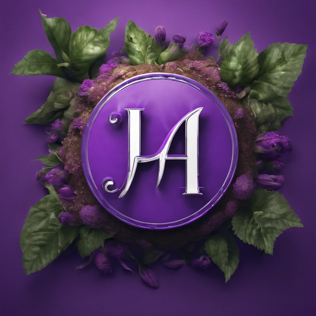 create a logo, a purple circle, with the letter I.A