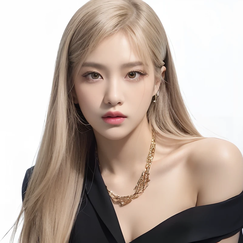 Un primer plano de una mujer con cabello largo y rubio con un vestido negro, Parque Roseanne de Blackpink, Retrato de Jossi de Blackpink, Jossi de Blackpink, Lalisa Manoban de Blackpink, Lalisa Manobal, Retrato Jisoo Blackpink, Jisoo de Blackpink, Jisoo de Blackpink, JIA, Heonhwa Choe, portrait of female Korean idol