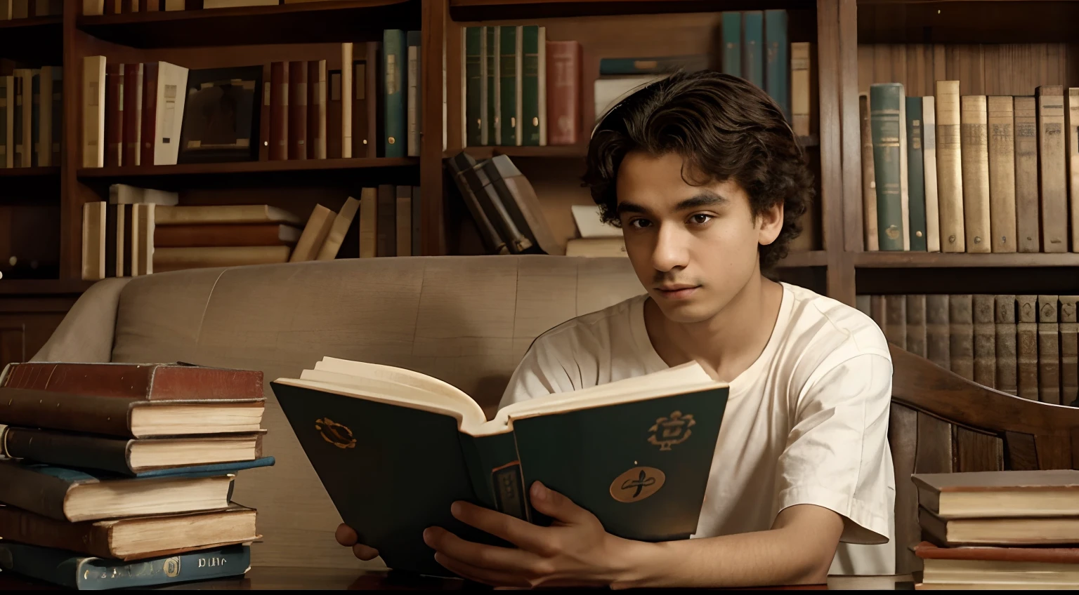 JOVEM ALBERT EINSTEIN JOVEM,COM 12 ANOS DE IDADE, LENDO LIVROS EM 1912