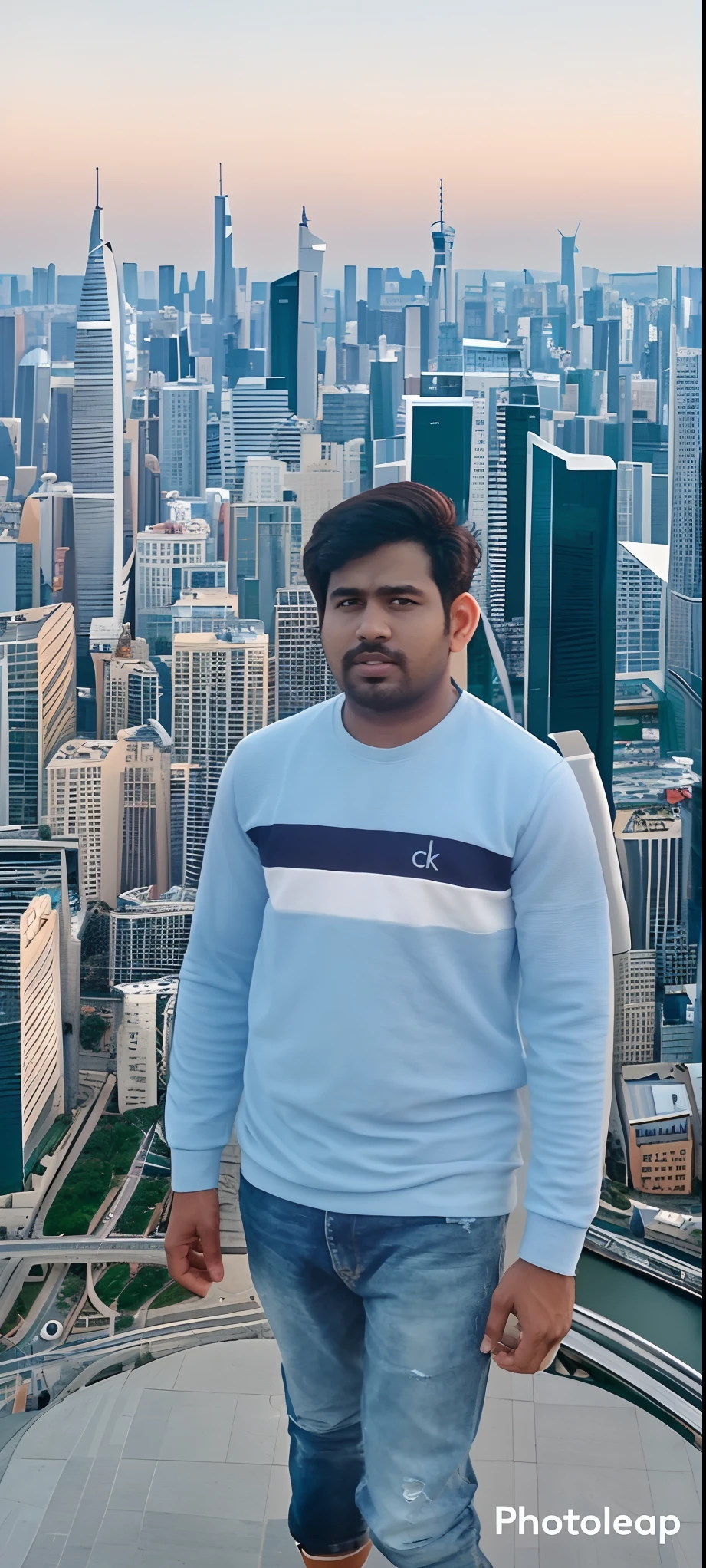 arafed man standing on top of a building overlooking a city, city in the background, city in background, with a city in the background, profile pic, jayison devadas, in city street, khyzyl saleem, 8k selfie photograph, standing in a city center, professional profile picture, in background, portait photo profile picture