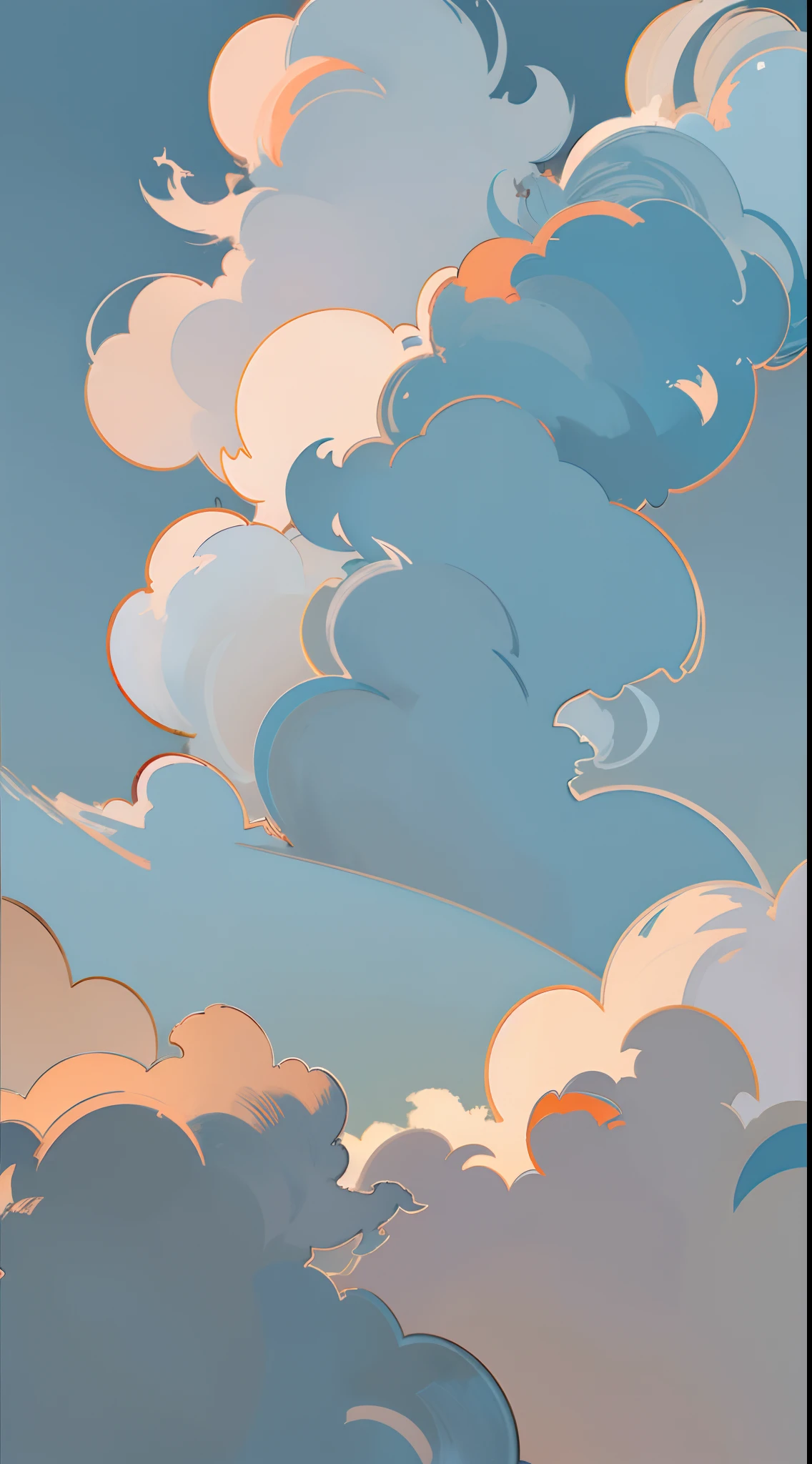 Big Clouds, Sky at the day, supercloudy, haze, blue and gray pallette, Supersharp, extra quality, masterpiece, 8k, wallpaper, background