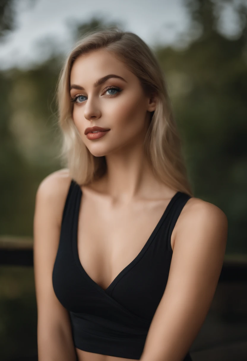 Woman with matching tank top and panties, Sexy girl with blue eyes, portrait sophie mudd, portrait corinna kopf, blonde hair and large eyes, Selfie einer jungen Frau, Augen im club Violet Myers, ohne Make-up, Natural makeup, Blick direkt in die Kamera, Gesicht mit Artgram, dezentes Make-up, Stunning full body shot, im Schlafzimmer, Spaltung