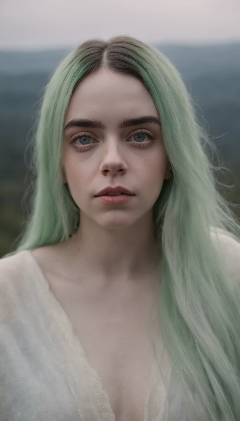 Billie Eilish, Realistic, photography, real, naked,  naked