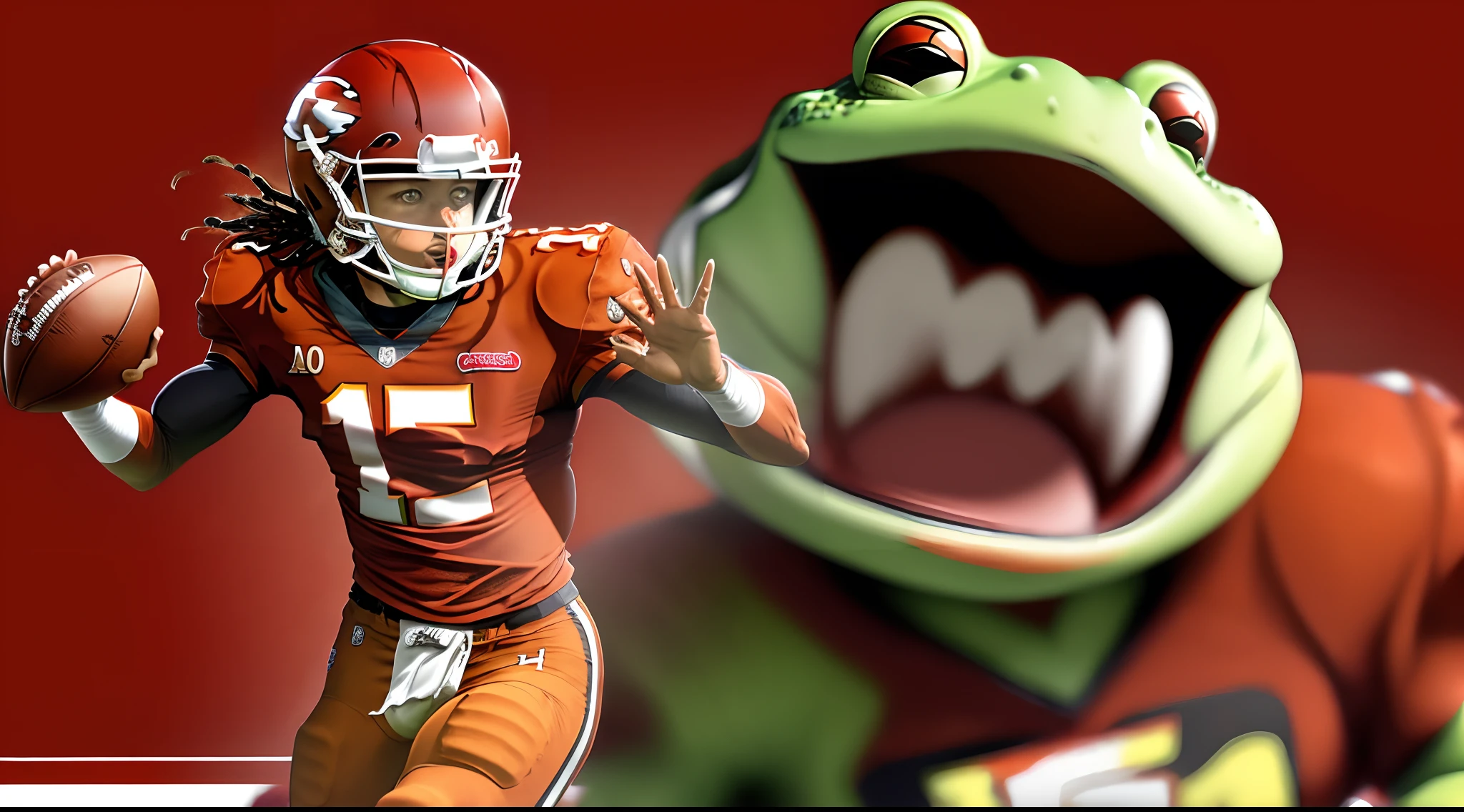 Patrick mahomes II as a frog
