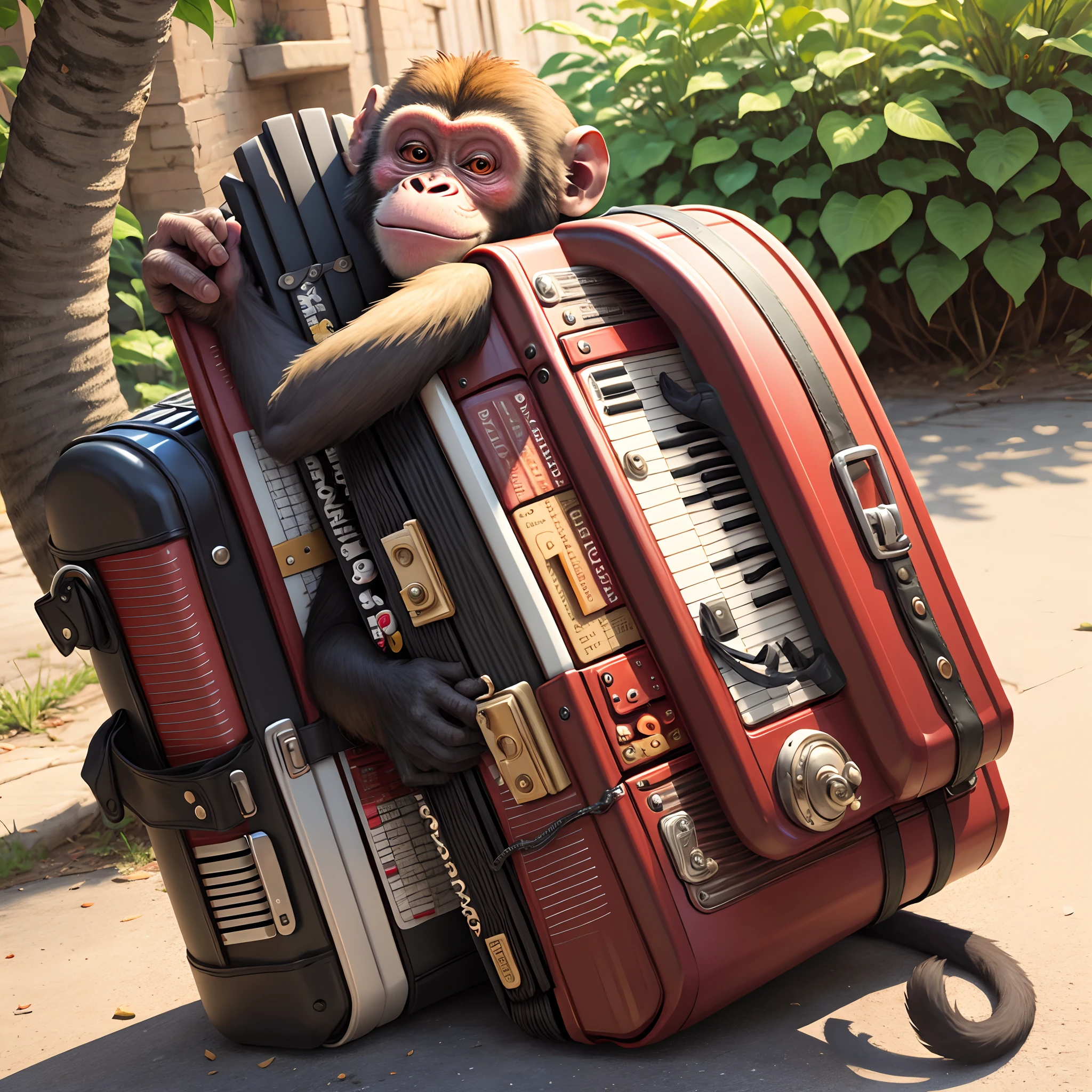 Monkey with an accordion