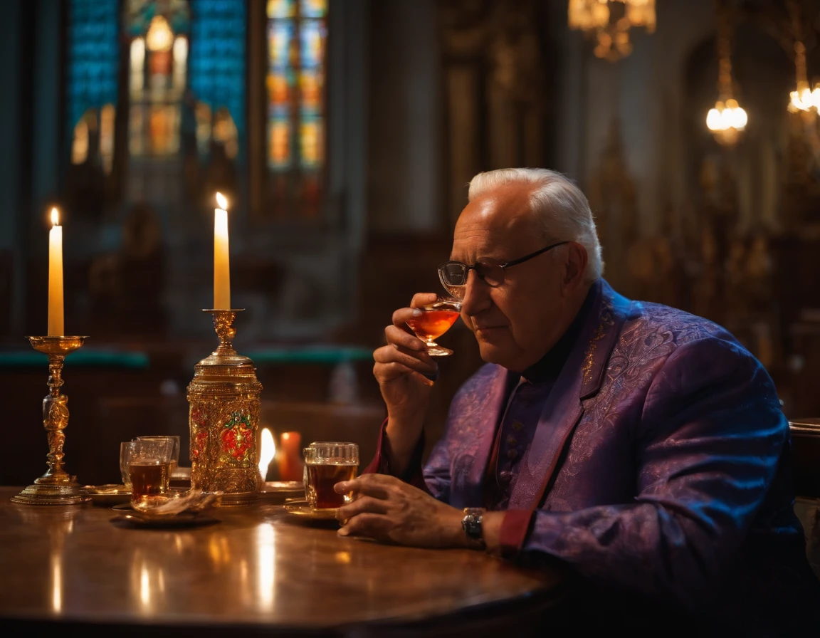 un sacerdote golpeando a un alcoholico