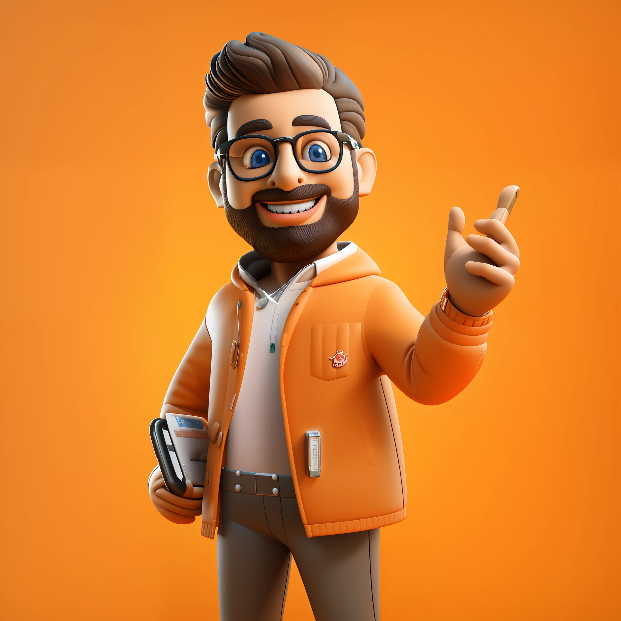 a close up of a cartoon character with a cell phone, nerdy man character portrait, 3 d character, 3d character, highly detailed character, 3 d character render, 3 d render stylized, cartoon character, stylized character, 3 d character concept, 3d character realistic, 3 d character art, 3 d illustration, 3d illustration, cartoon style illustration