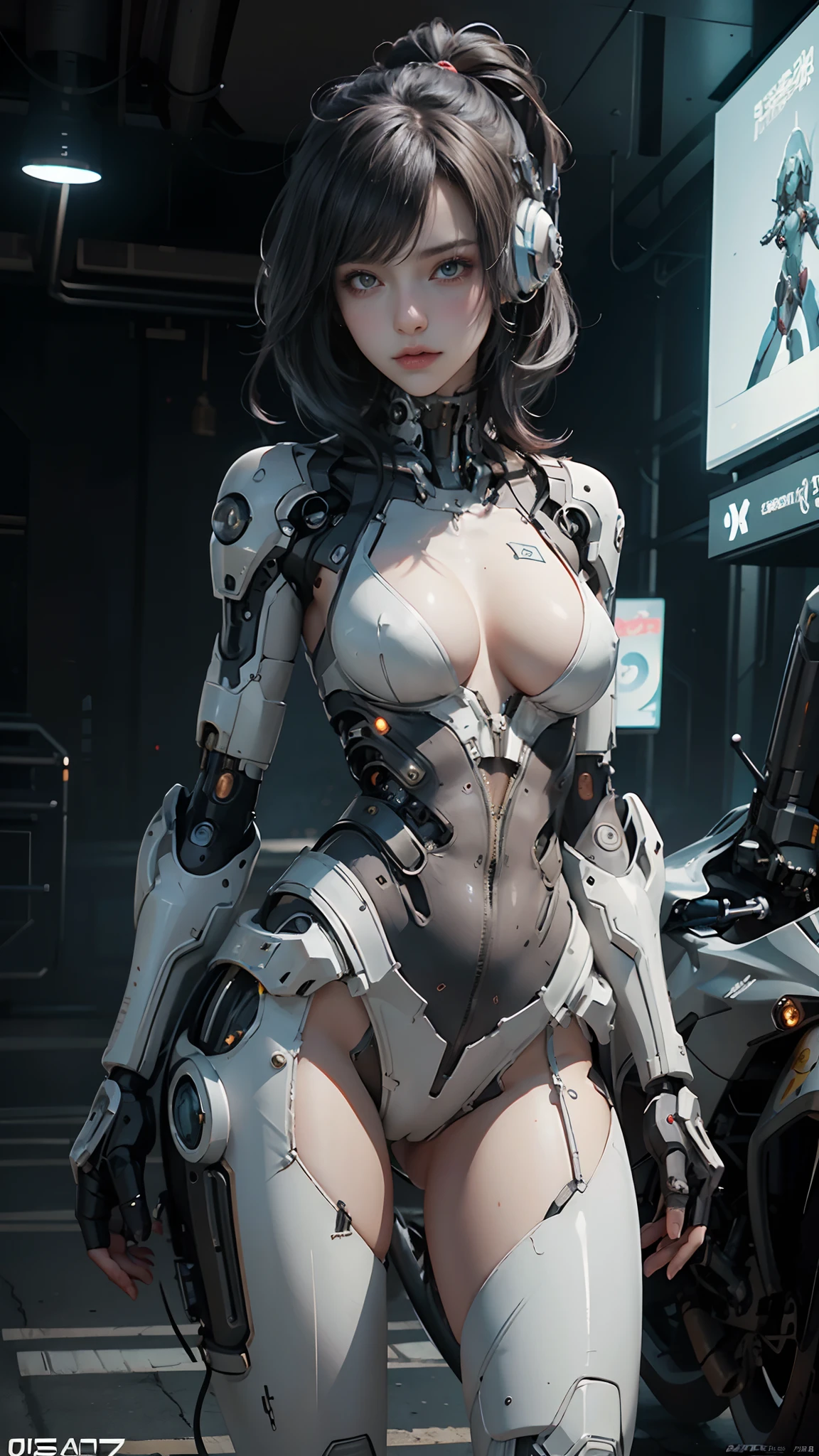 Cyberpunk girl posing on a motorcycle, cute cyborg girl, beutiful white girl cyborg, wlop. scifi, oppai cyberpunk, perfect android girl, beautiful girl cyborg, perfect anime cyborg woman, smooth digital concept art, girl in mecha cyber armor, gynoid cyborg body, cyberpunk anime girl mech, cyborg girl, NSFW