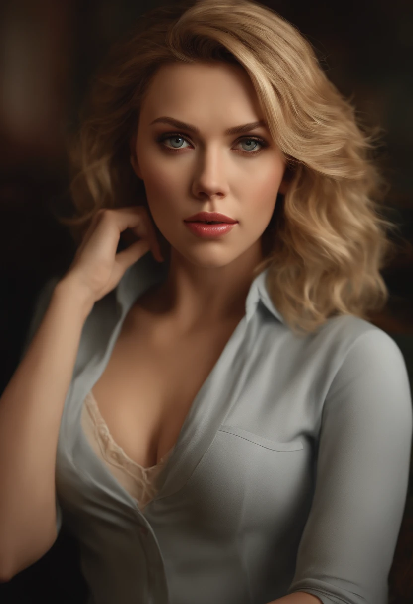 (best quality,ultra-detailed,realistic),(1girl,Scarlett Johansson),beautiful detailed eyes,,extremely detailed eyes and face,long eyelashes,wearing only really tight black leggings,tits out,photorealistic,professional,vivid colors,warm color tones,studio lighting