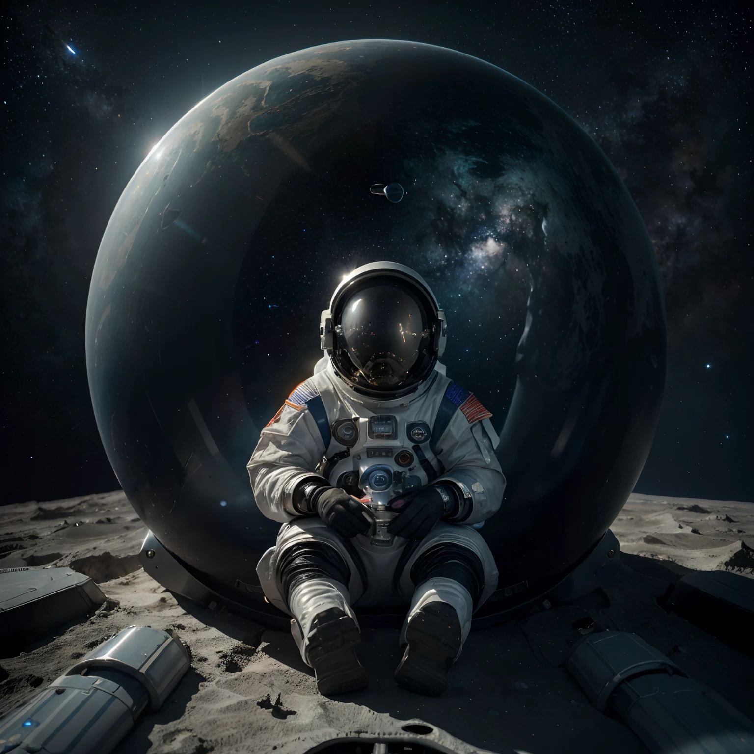 (high quality,4k,8k,highres,masterpiece:1.2),detailed boy in spacesuit sitting on a star,illustration,ultra-detailed,realistic:1.37,glimmering starry background,vivid colors,studio lighting,deep space ambiance,portraits,colorful spacesuit,galactic exploration,helmet reflection,cosmic atmosphere,stellar adventure,outer space voyage,alien planets in the distance,astronaut dreams,childhood wonder,extraterrestrial discovery,imagination,creativity,science fiction,galaxy,future exploration,brave astronaut,exploration of the unknown,curiosity,star-filled dreams,little astronaut,adventure beyond Earth,distant galaxies,cosmic journey,scientific ambition,cosmonaut aspirations,childhood hero,determined little explorer