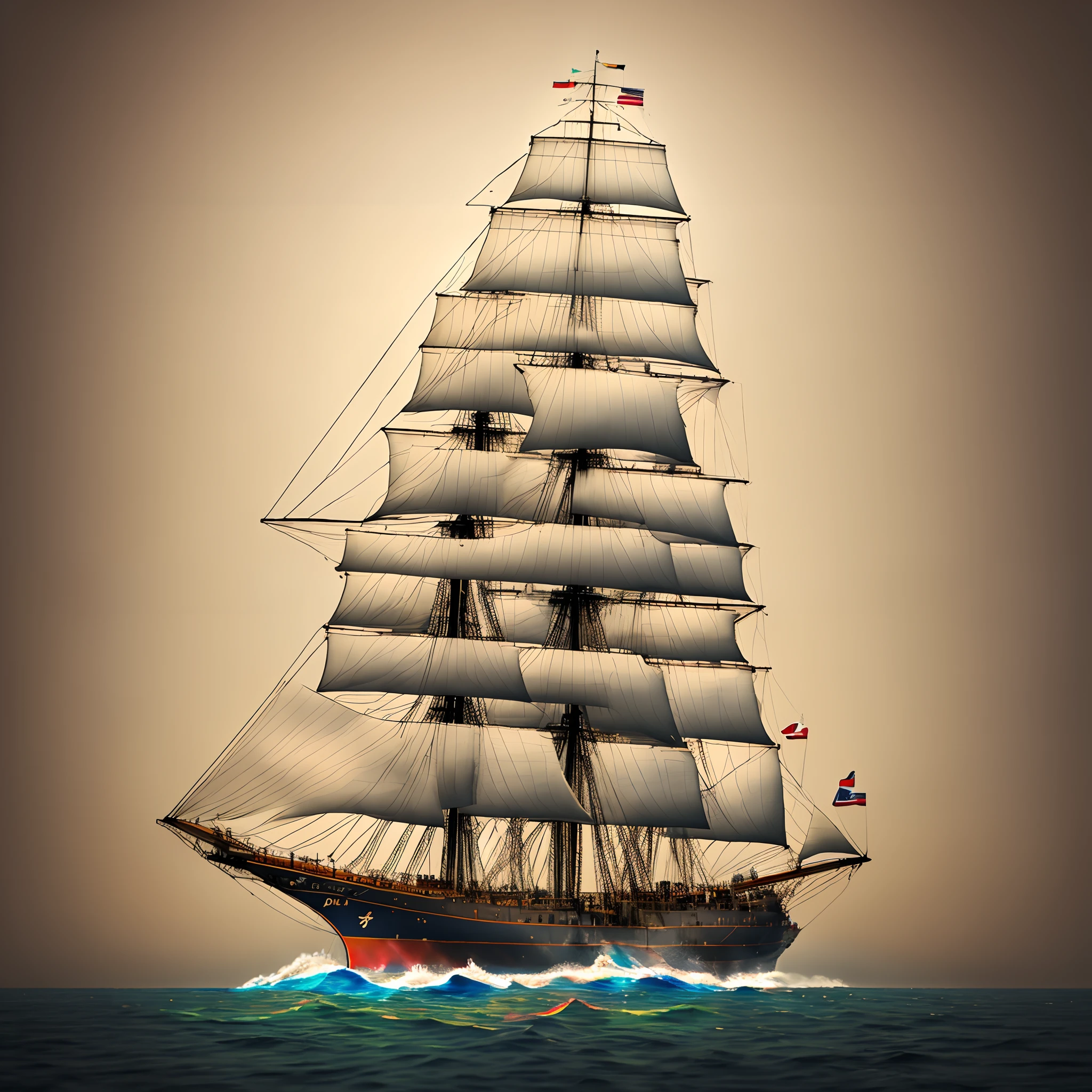Uss  constitution colorful simple logo