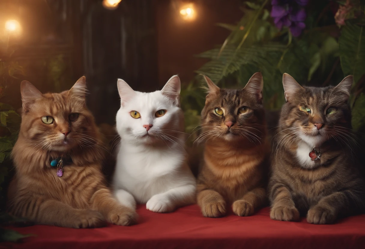 Cats smoking weed at a party