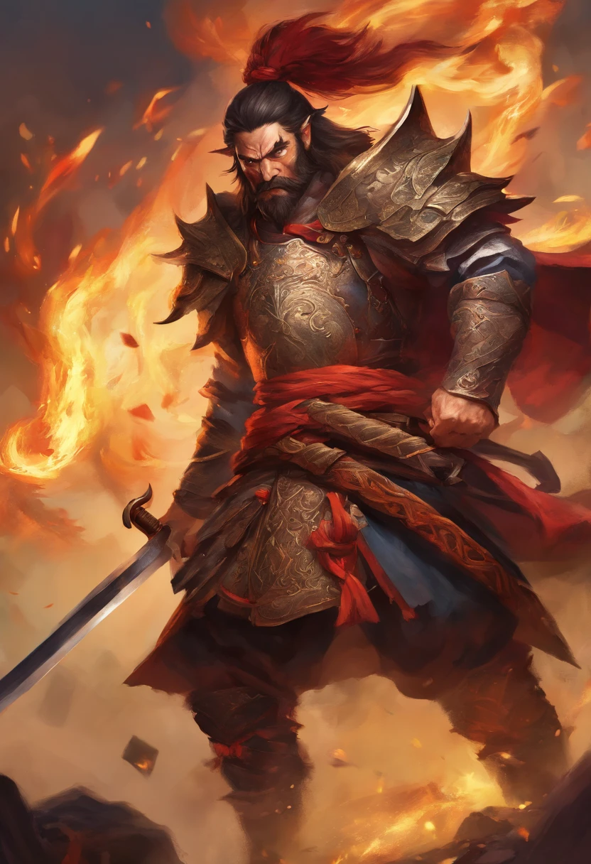 Ultra Detalhado, Imagem foto realista, batalha tensa, tense facial expression, sangue, Samurai de fogo, poderes de fogo, luta, batalha, explosion of fire, bright sparks, homem com poderes de fogo, Monstruoso, eles, Cultura Feudal Japonesa, personagem sozinho, role play game, Dungeons And Dragons